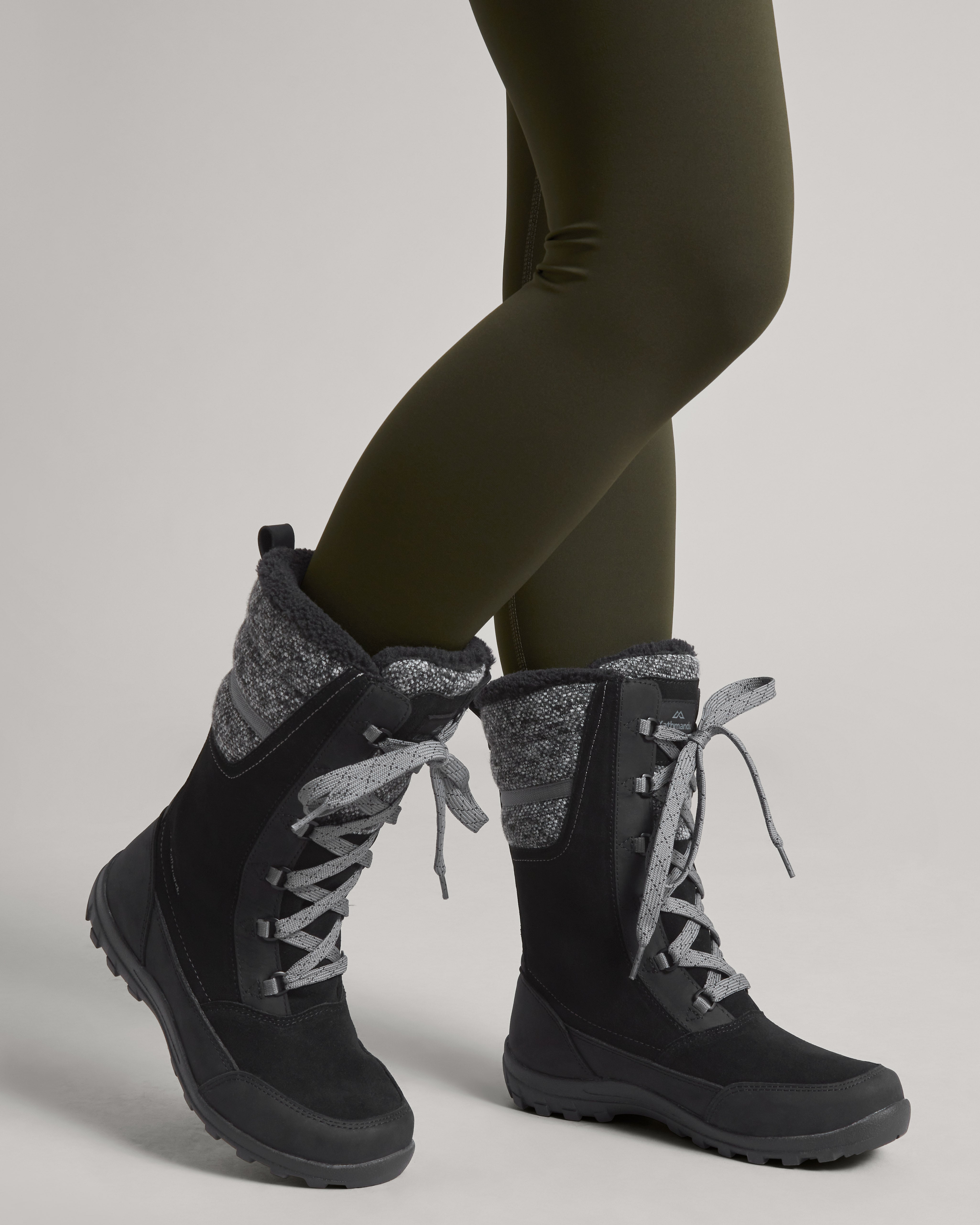 Winterburn Women's Waterproof Ankle Boots - Granite/Black - Fashionable Slip-Resistant Winter & Fall Shoes for Outdoor Walking & Work
