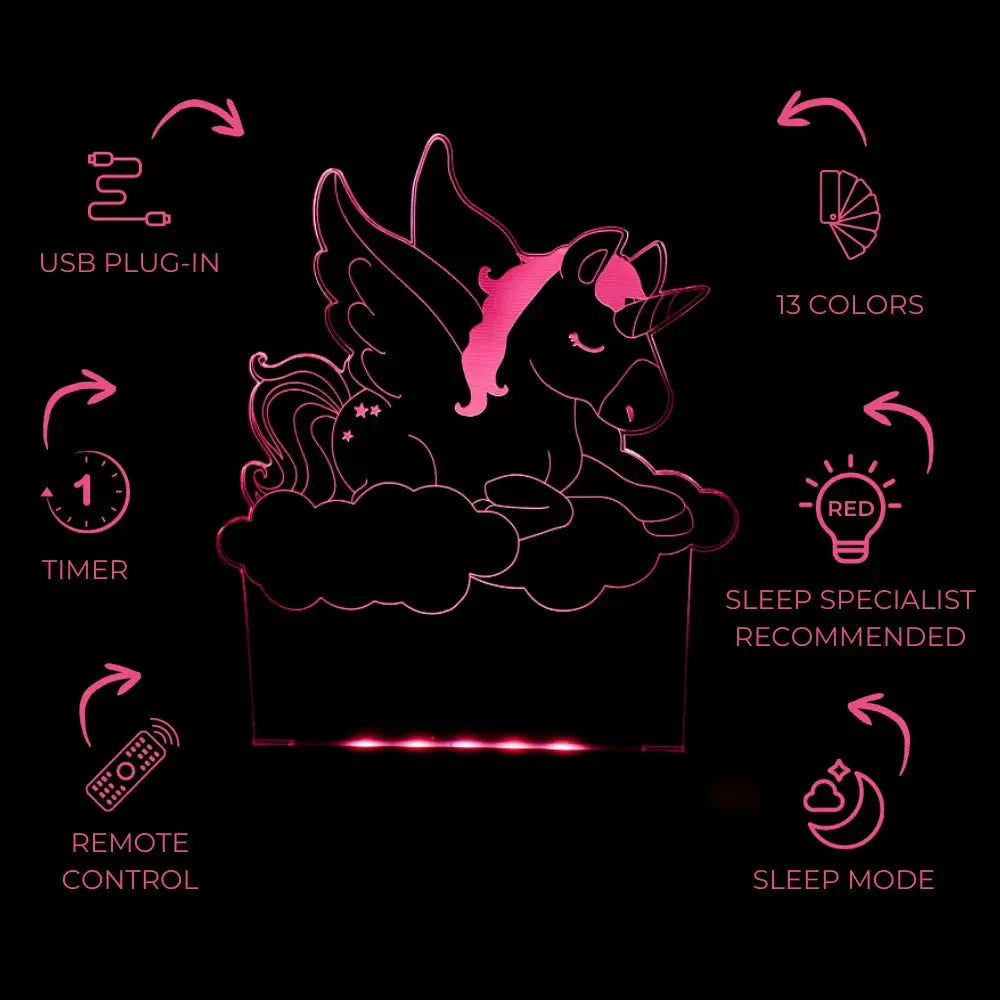 Magical Unicorn Night Light for Kids - Soft Glow LED Night Lamp for Bedroom, Nursery & Kids Room - Perfect for Bedtime, Sleep Aid & Decor