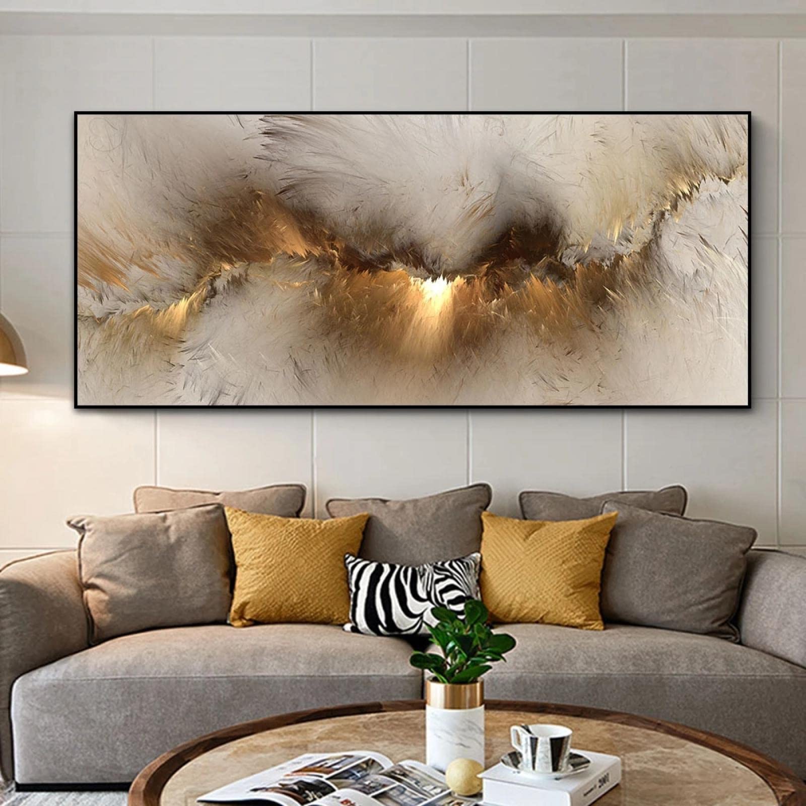 A Touch of Elegance: The Story Behind the Grey Yellow Cloud Abstract Art Canvas