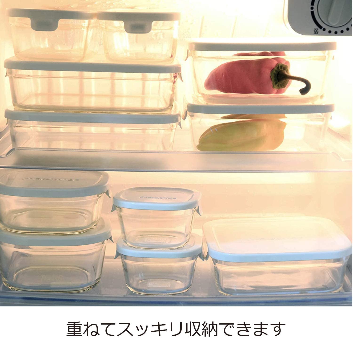 AGC iwaki Heat Resistant Glass Storage Container Set - Microwave Safe, Freezer Safe, BPA-Free (500mL, White) - Perfect for Meal Prep, Leftovers & Food Storage - Japan Import N3246-W