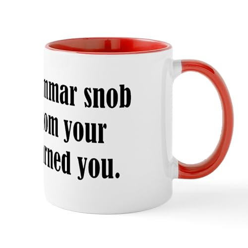 White/Red Inside - Grammar Snob Mug