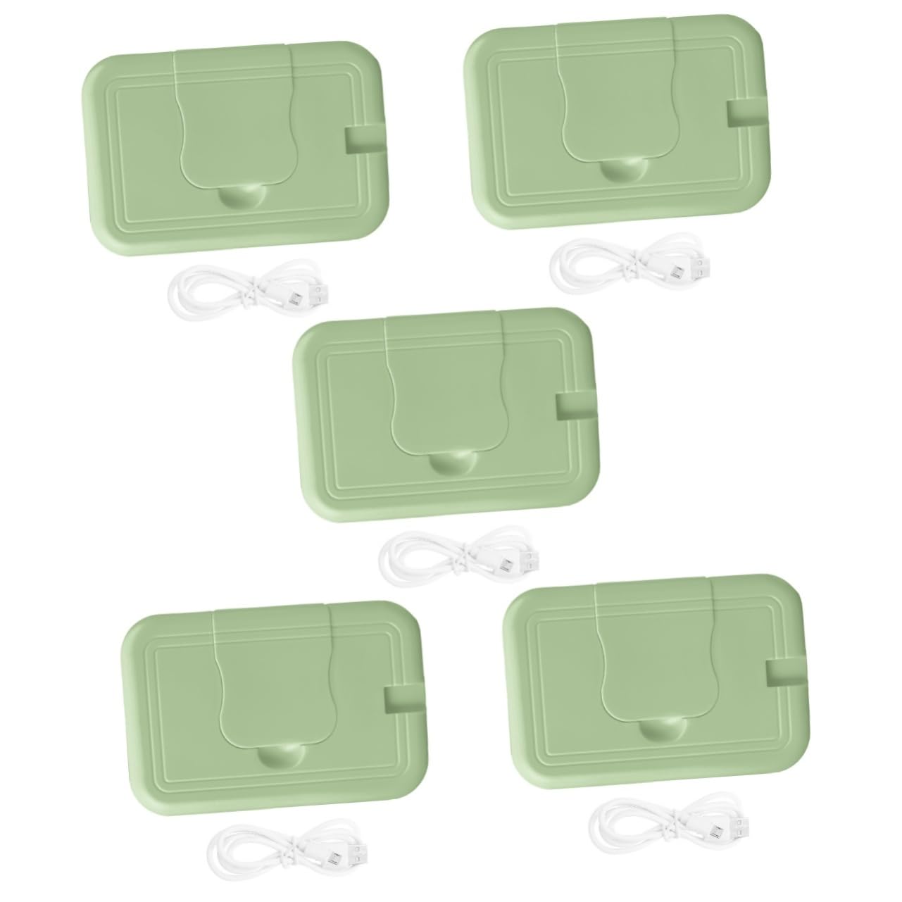 FAVOMOTO 5-Pack Portable Baby Wipe Warmer Dispenser - 24-Hour Constant Temperature Wet Wipes Heater for Newborns & Infants - Perfect for Nursery, Diaper Changes & On-the-Go Use