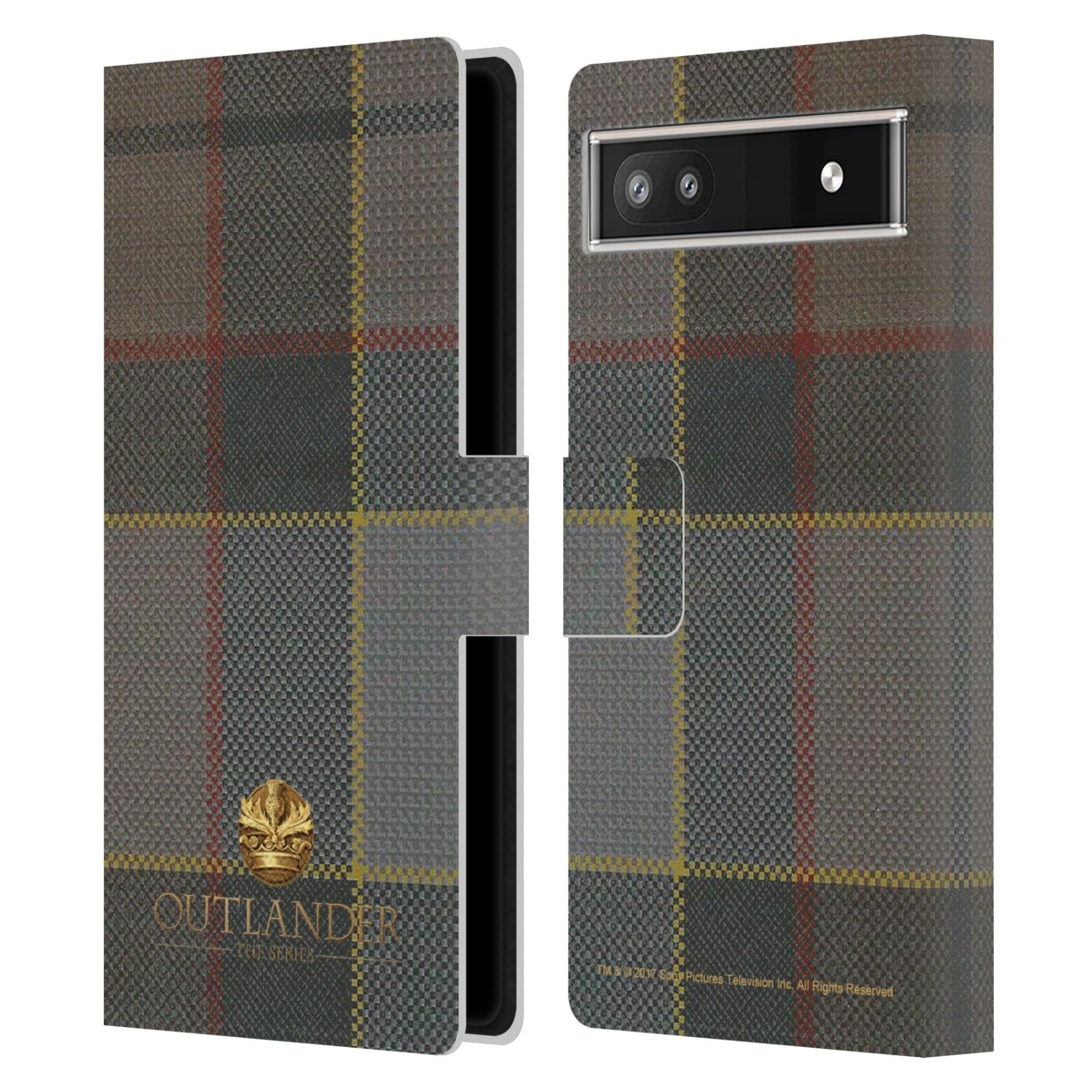 Outlander Fraser Tartan Leather Wallet Case for Google Pixel 6a - Perfect for Book Lovers & Travel