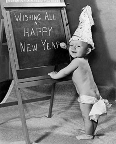 Baby Boy Writing on Blackboard - Side Profile Poster Print (18x24 inches) - Perfect for Nursery, Classroom Decor & Kids Room Wall Art