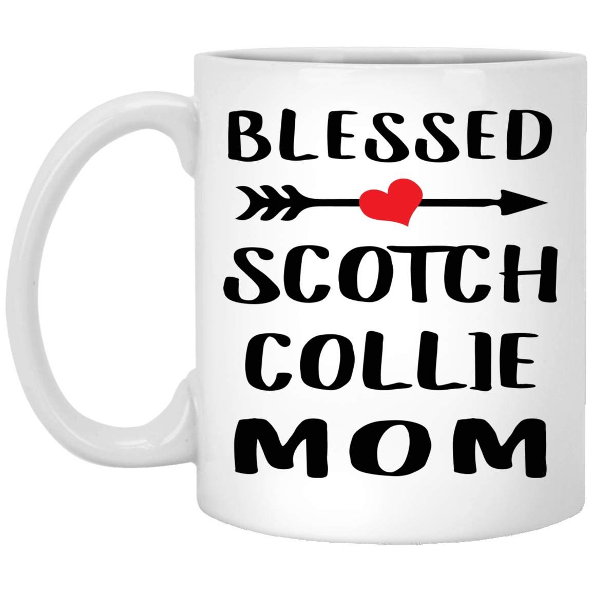 Blessed Scotch Collie Mom Coffee Mug - 11oz White Ceramic Cup with Funny Dog Design - Perfect Christmas Gift for Women 2024 - Great for Coffee, Tea & Office Use