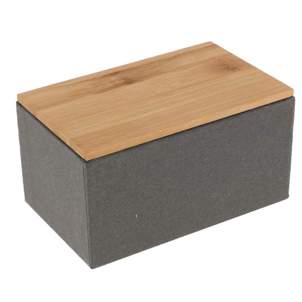 Stainless Steel Kitchen Storage Box with Bamboo Lid - Airtight Food Containers for Bread, Sugar, Tea & Herbs | Pantry Organization & Countertop Decor