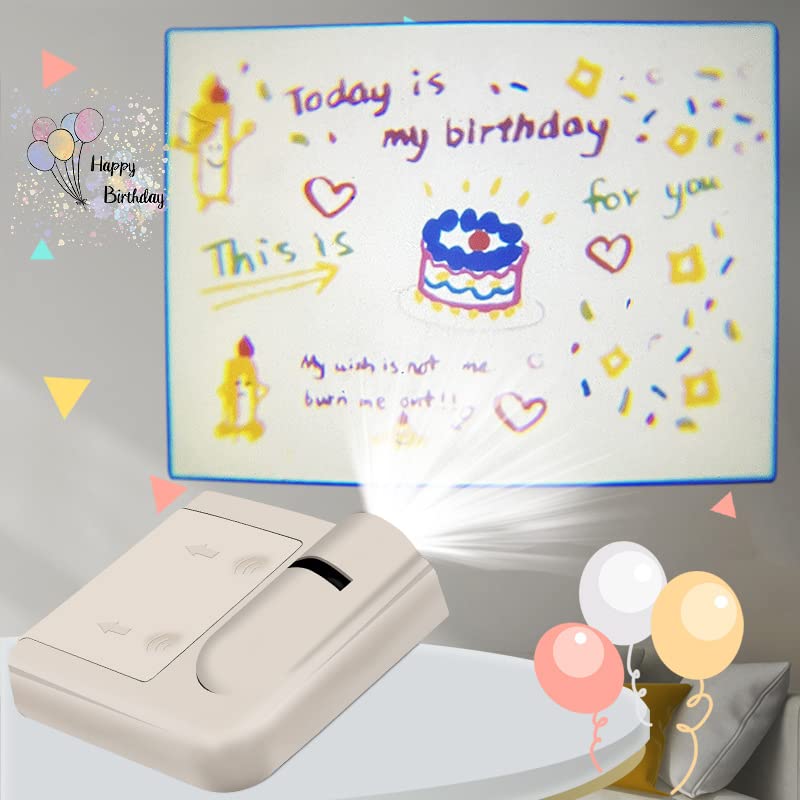 LZLRUN Happy Birthday Projection Lamp - Customizable LED Night Light with Photo Props for Party Decor & Home Atmosphere (Style 11) | Perfect for Birthday Celebrations, Baby Showers & Romantic Nights