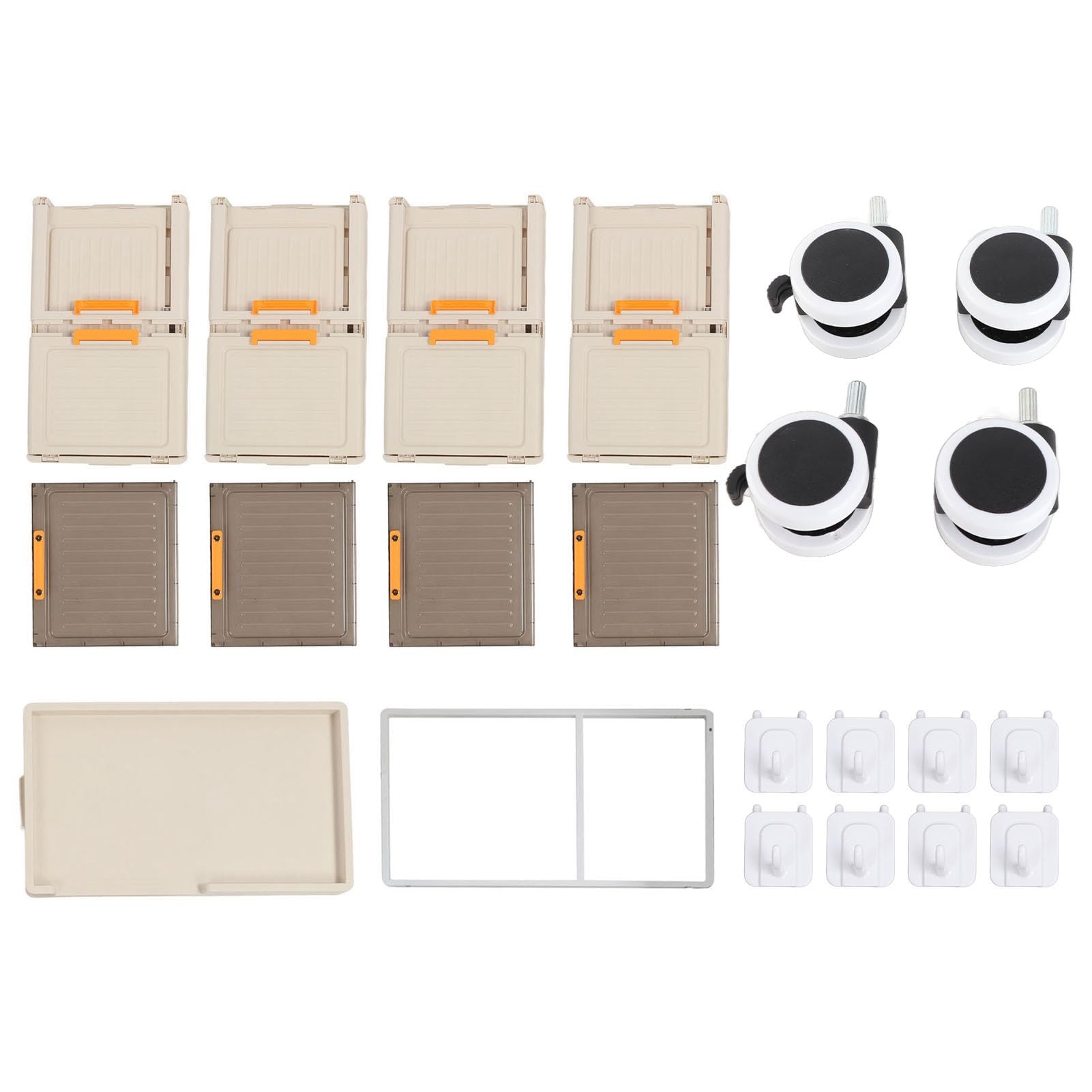 4-Tier Stackable PP Closet Organizer - Thickened & Portable Storage Bins for Snacks, Books & Home Organization | Perfect for Bedroom, Living Room & Office Use