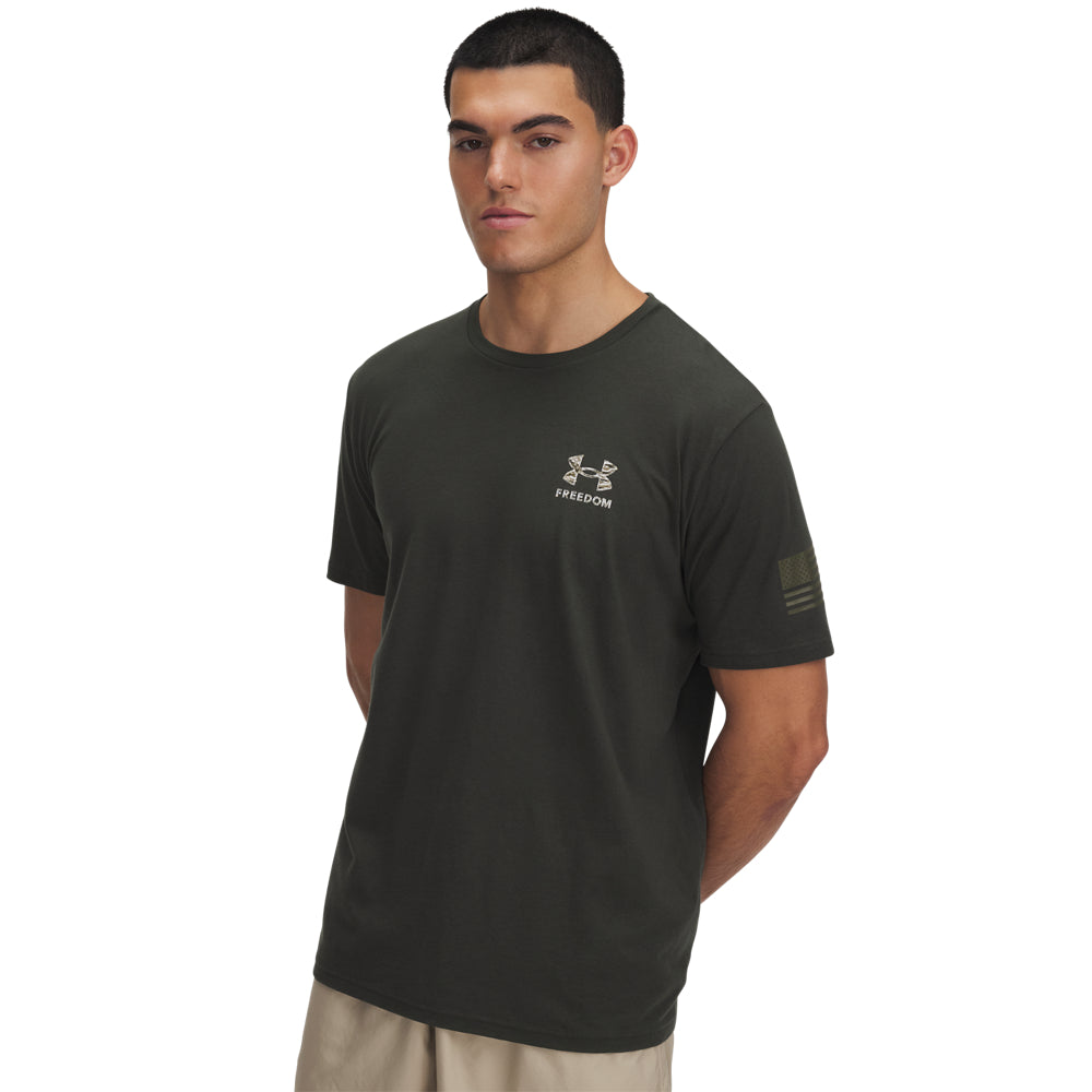 Men's Under Armour Freedom Eagle Graphic T-Shirt - Lightweight, Breathable Cotton Tee for Casual Wear & Workouts | Patriotic American Flag Design