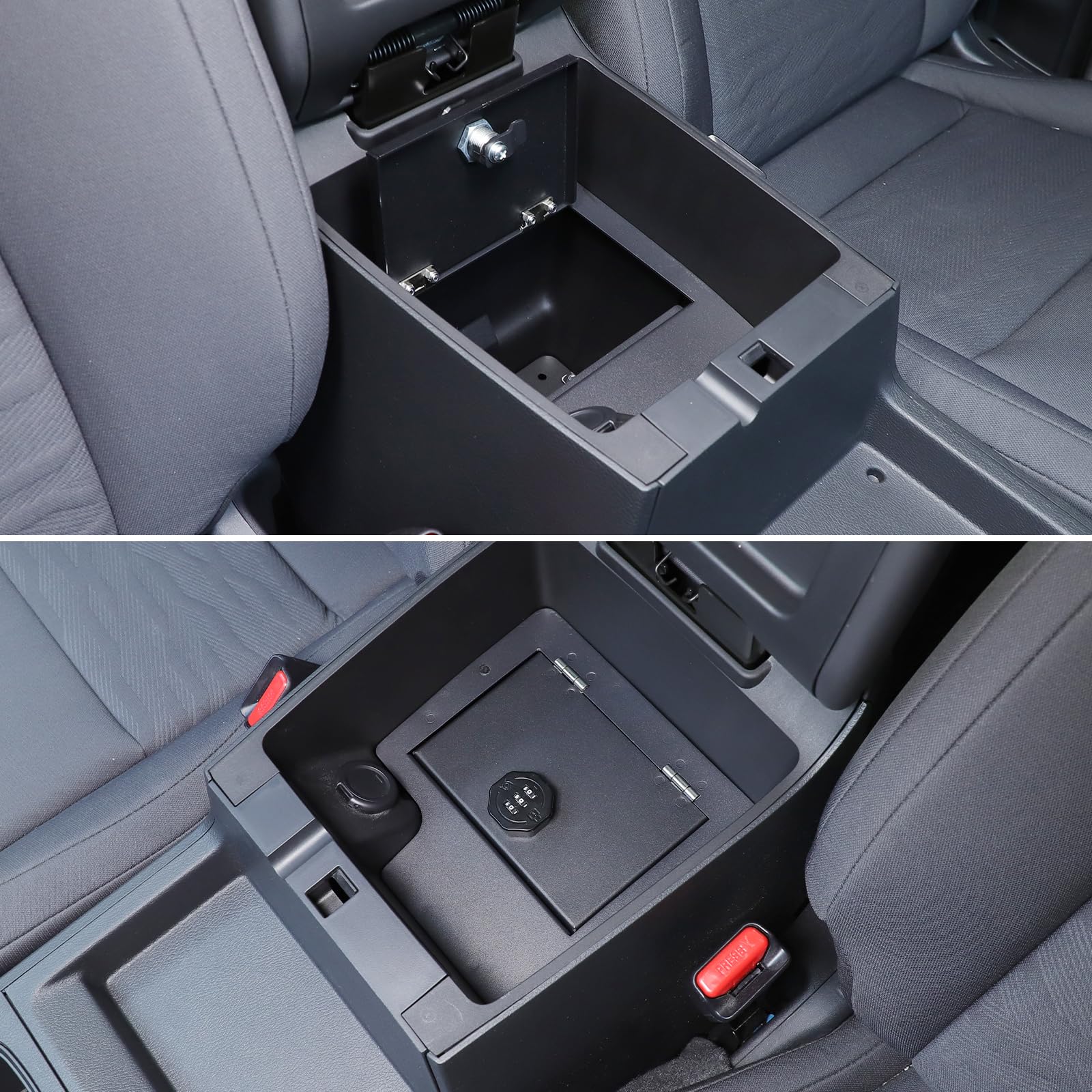 Secure Center Console Safe Box for Nissan Frontier 2022-2025 - Lockable Armrest Storage Organizer with 3-Position Combo Lock & Key - Perfect for Vehicle Gun Storage, Valuables Protection & Car Security