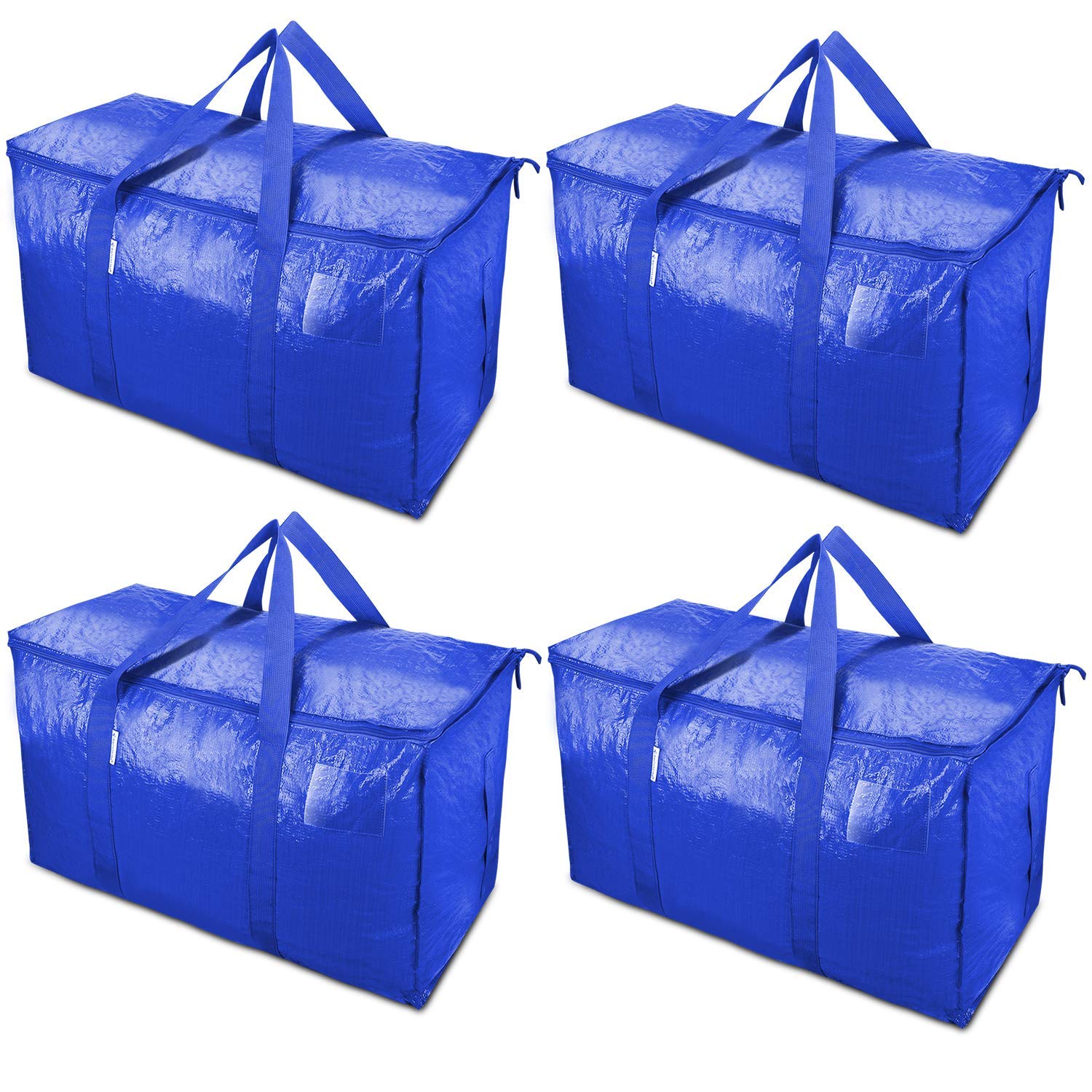 TICONN 4-Pack Extra Large Moving Bags + 4-Pack Oversized Storage Bags - Heavy Duty Reusable Cloth Bins for Moving, Home Organization & Storage (Perfect for Clothes, Toys, Blankets & Seasonal Items)