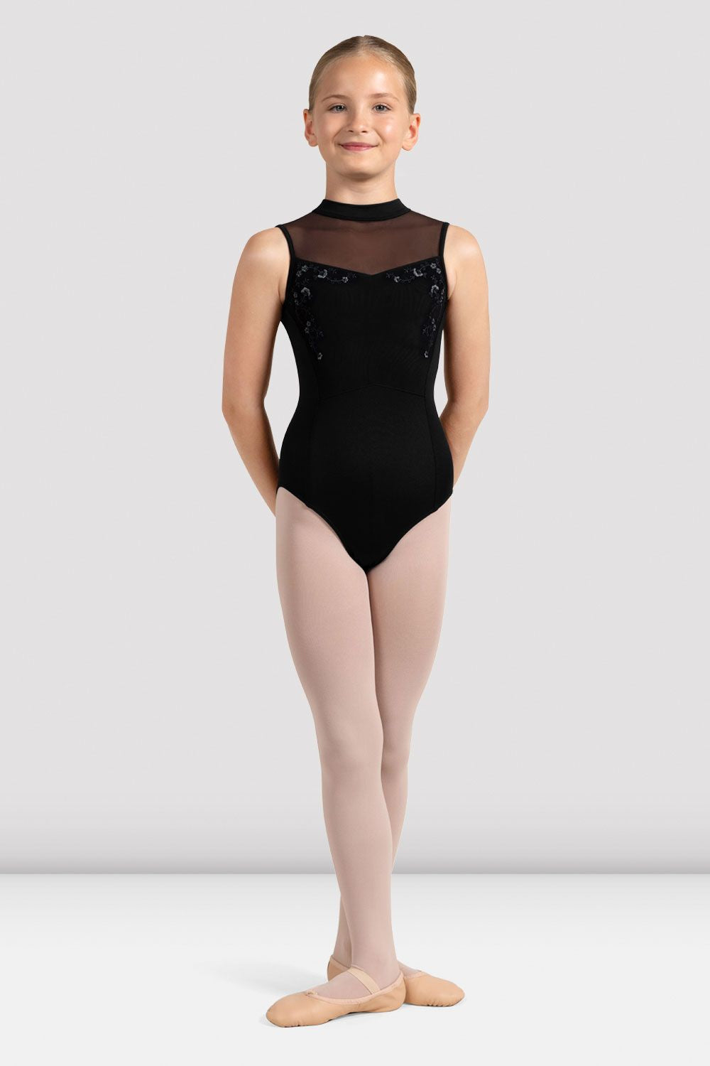 Girls Dahlia High Neck Leotard - Ballet Dance Gymnastics Leotard for Kids - Perfect for Ballet Class, Dance Practice & Performance