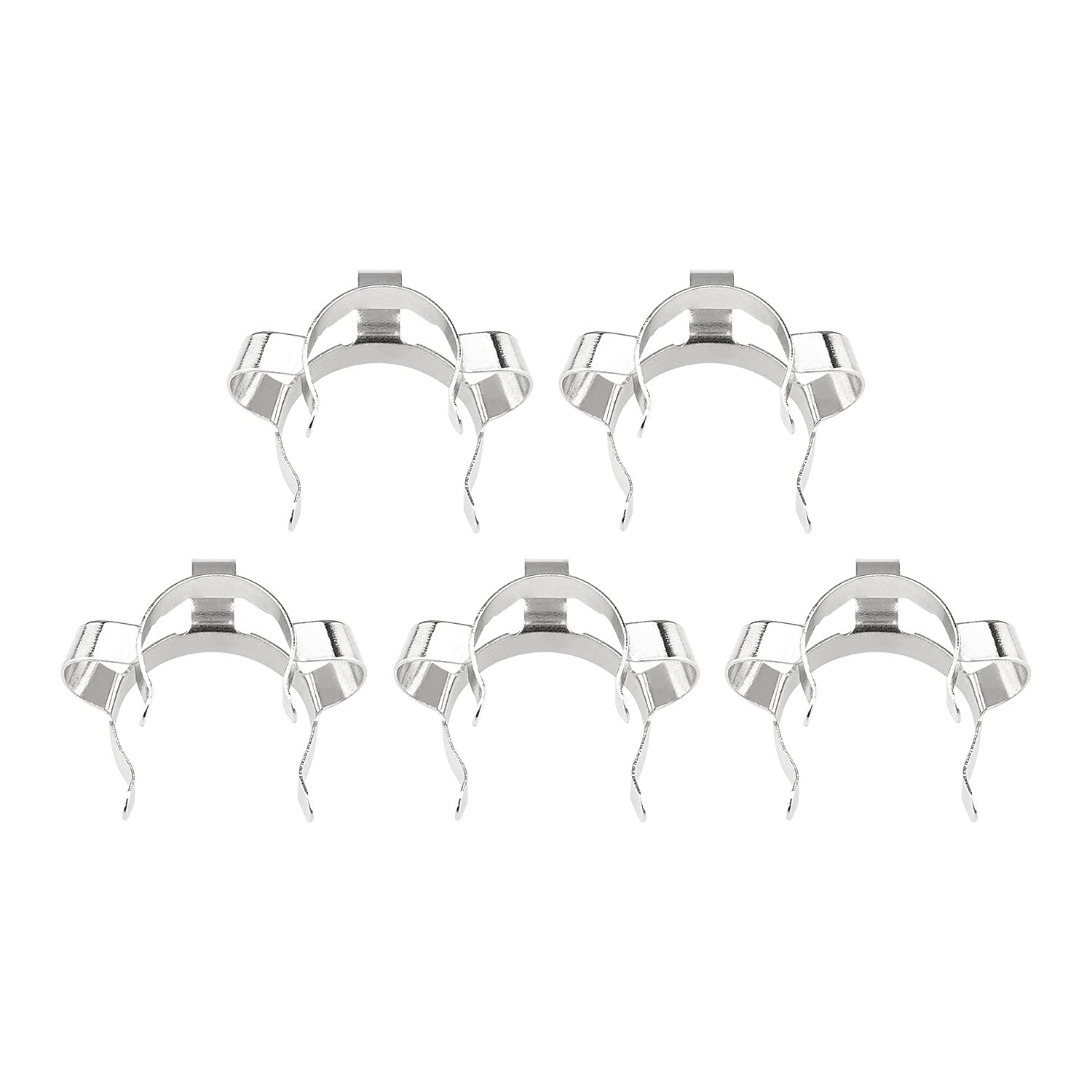 Stonylab 14mm Metal Keck Clips (5-Pack) - Heavy Duty Lab Clamps for 14/20 Ground Glass Joints - Perfect for Chemistry Experiments, Distillation Setups & Laboratory Glassware Connections