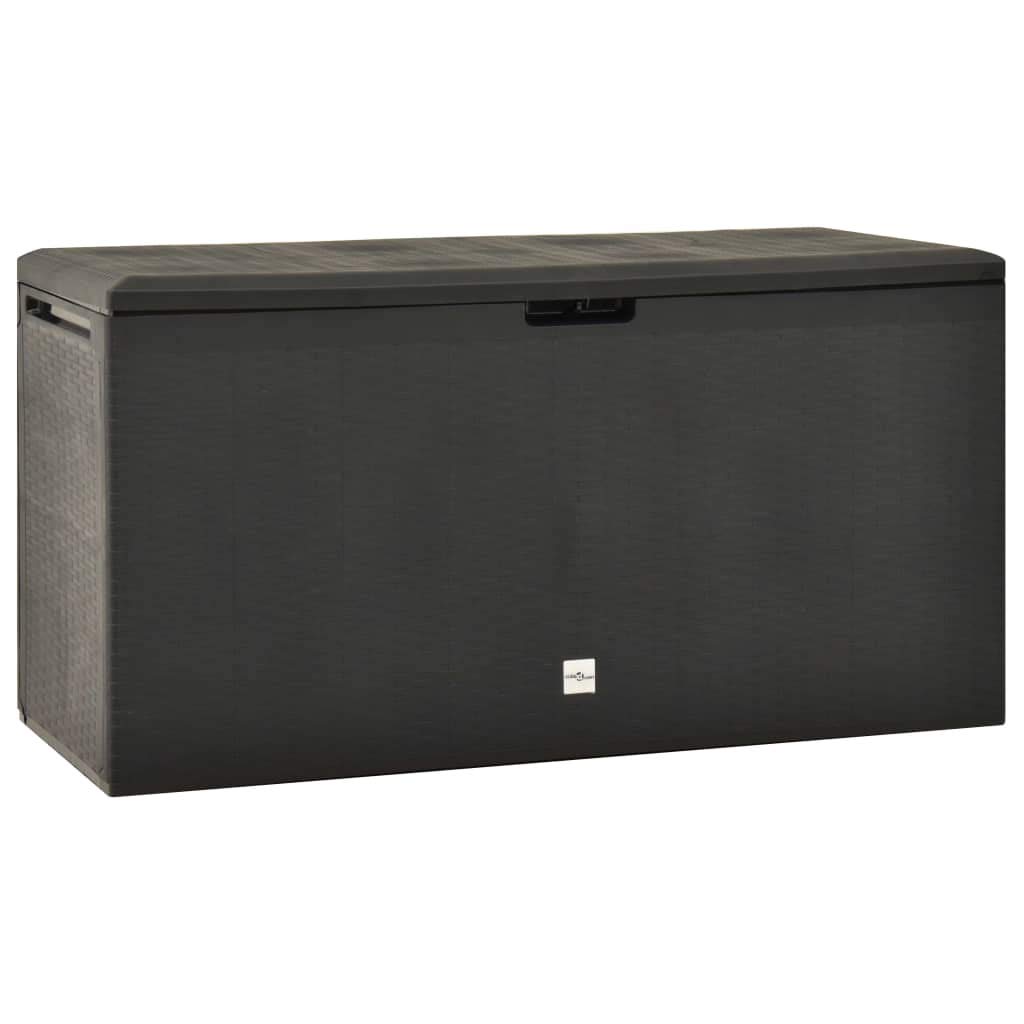 77 Gallon Outdoor Deck Storage Box with Waterproof Cover - Lockable Resin Plastic Bench for Patio Cushions, Garden Tools & Pool Toys - Weatherproof Black Storage Solution for Backyard, Deck & Poolside Organization