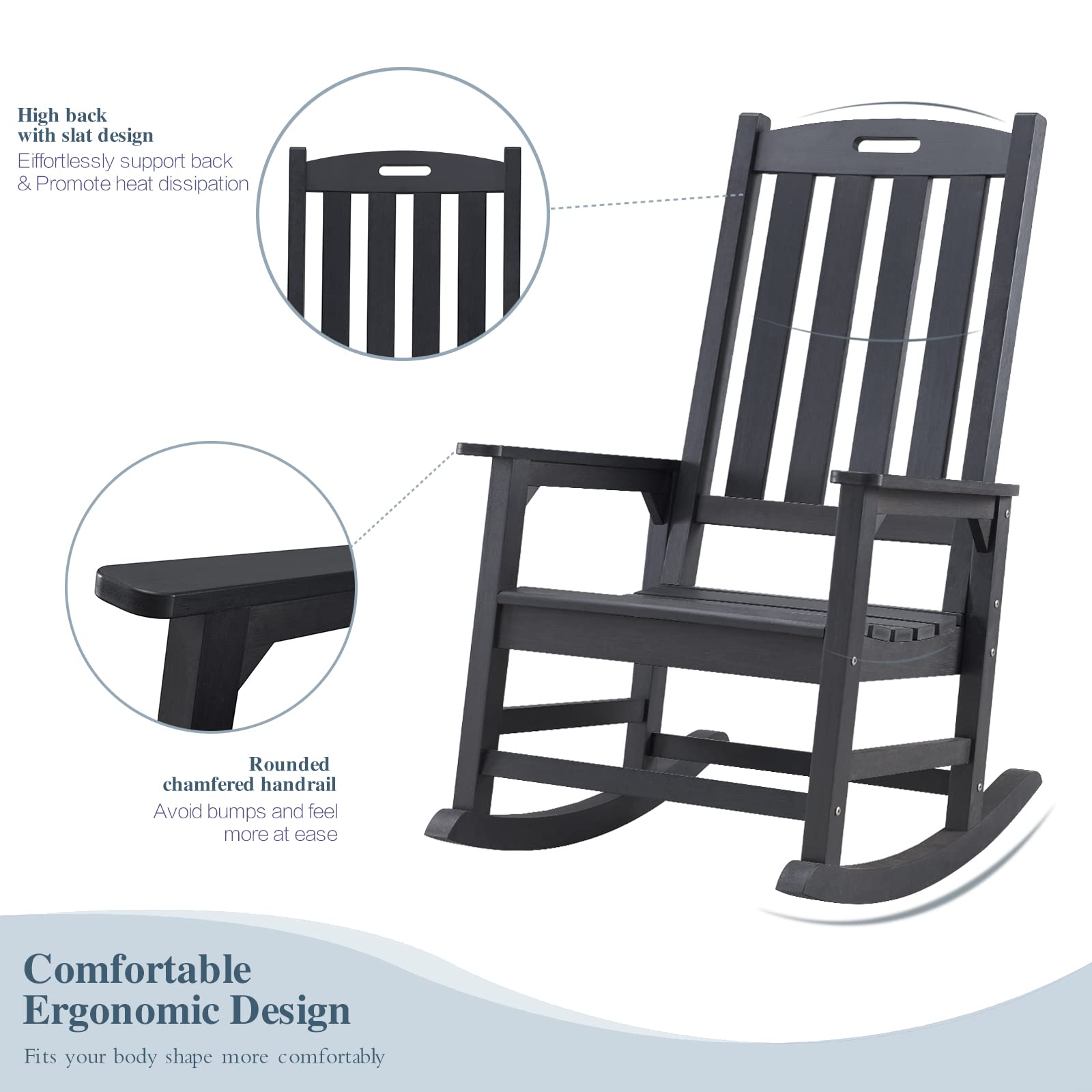 **Psilvam Oversized Outdoor Rocking Chair - 21
