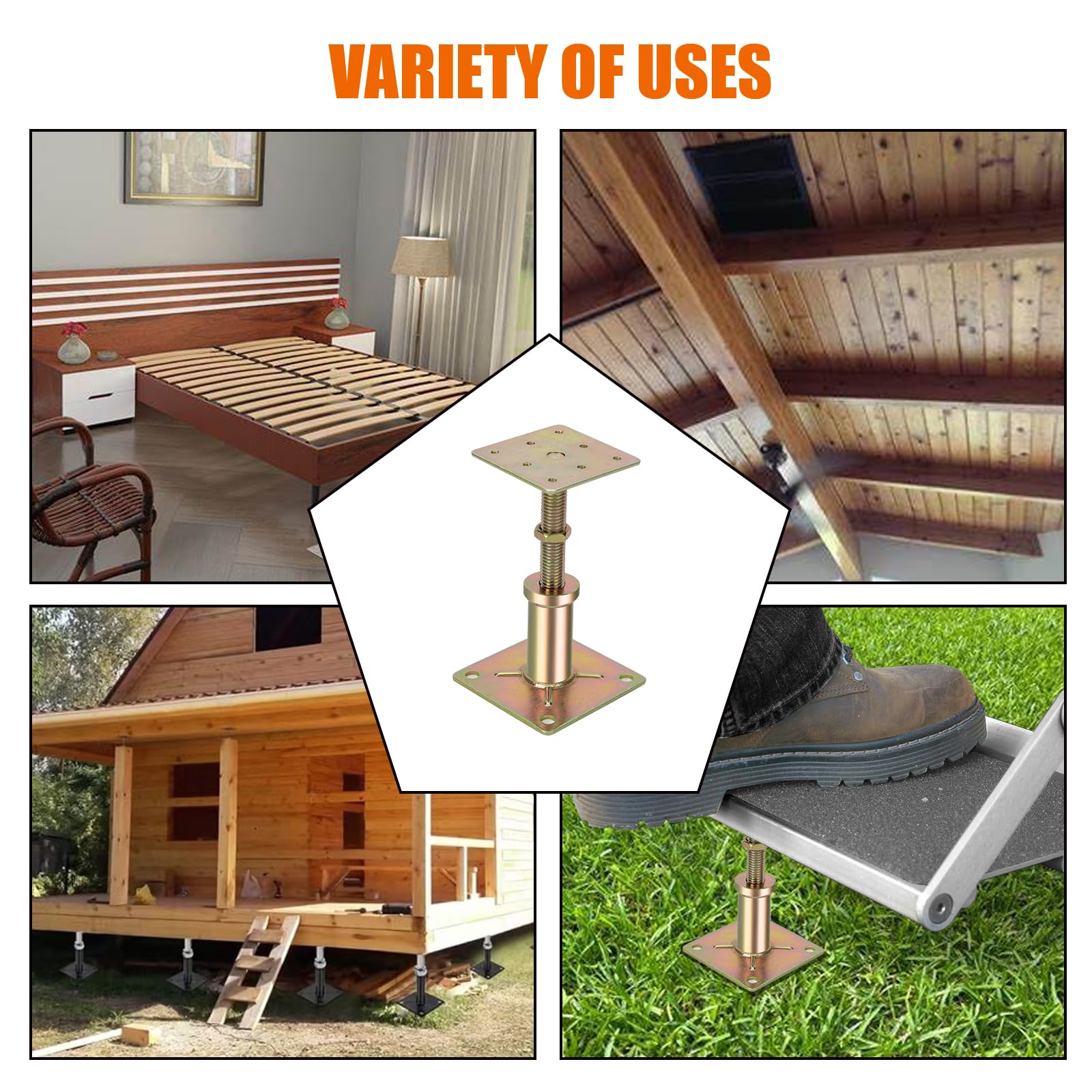 4 Pack Adjustable Steel Floor Jack Posts - 4.1