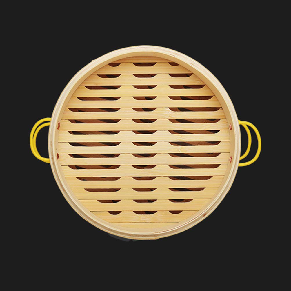 Cabilock 2-Piece Bamboo Steamer Set - Natural Wood Food Steamer Basket for Dumplings, Buns & Vegetables | Perfect for Asian Cooking, Dim Sum & Healthy Meal Prep