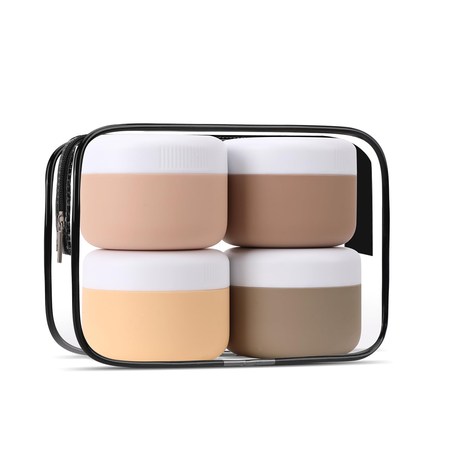 5 in 1 Leakproof Silicone Travel Bottles Set with Clear Storage Bag - TSA Approved, BPA Free Food Grade Containers for Toiletries, Cream & Liquids (40ml) - Perfect for Travel, Beach, Picnic & Gym Essentials