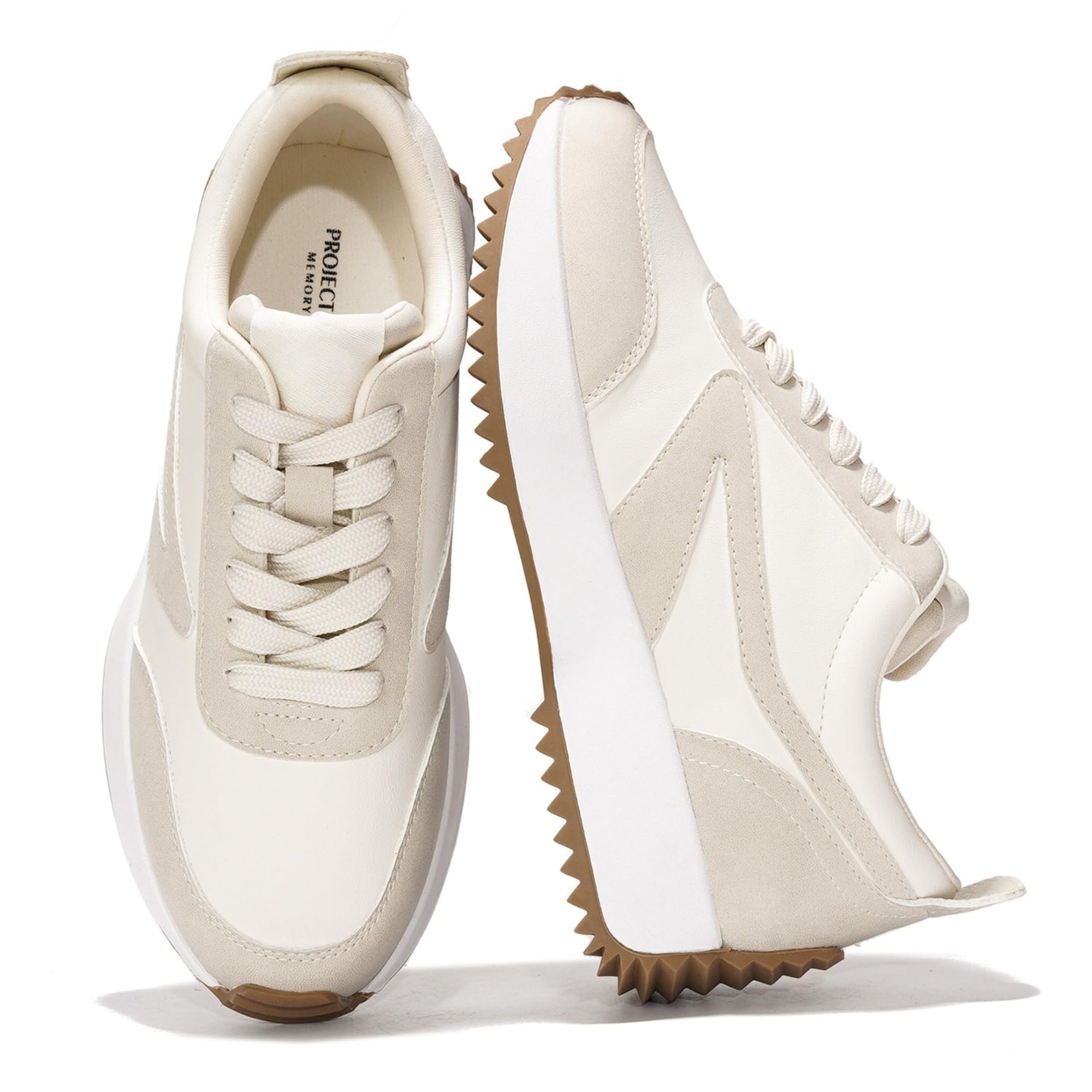 Project Cloud Women's Sneakers - Memory Foam Insole & Lightweight Spring Shoes - Non-Slip Lace Up Fashion Sneakers for Women 2025 - Perfect for Running, Walking & Casual Wear
