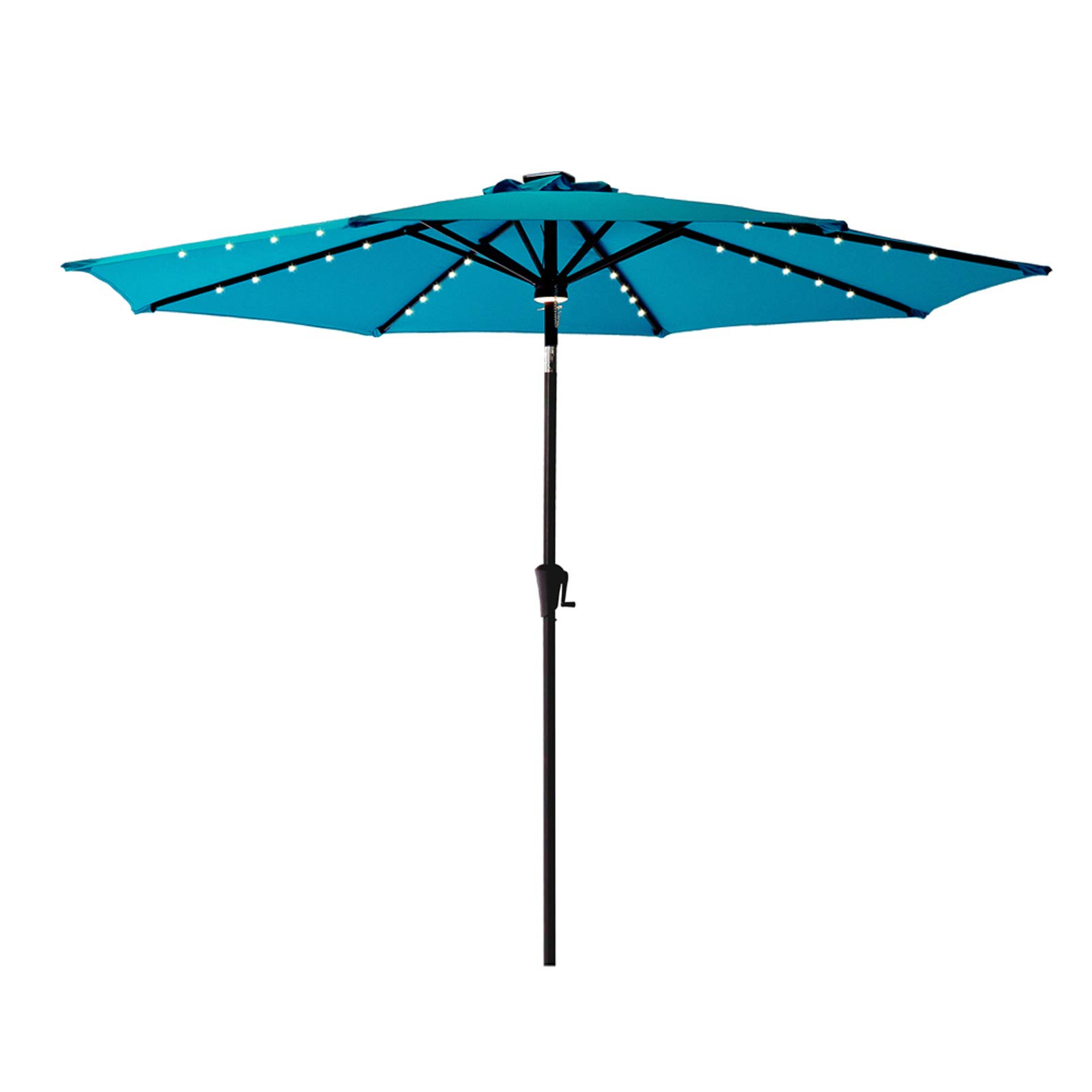 C-Hopetree 11 ft Solar LED Patio Umbrella with Tilt Function - Outdoor Market Table Umbrella for Garden, Poolside, and Restaurant Use