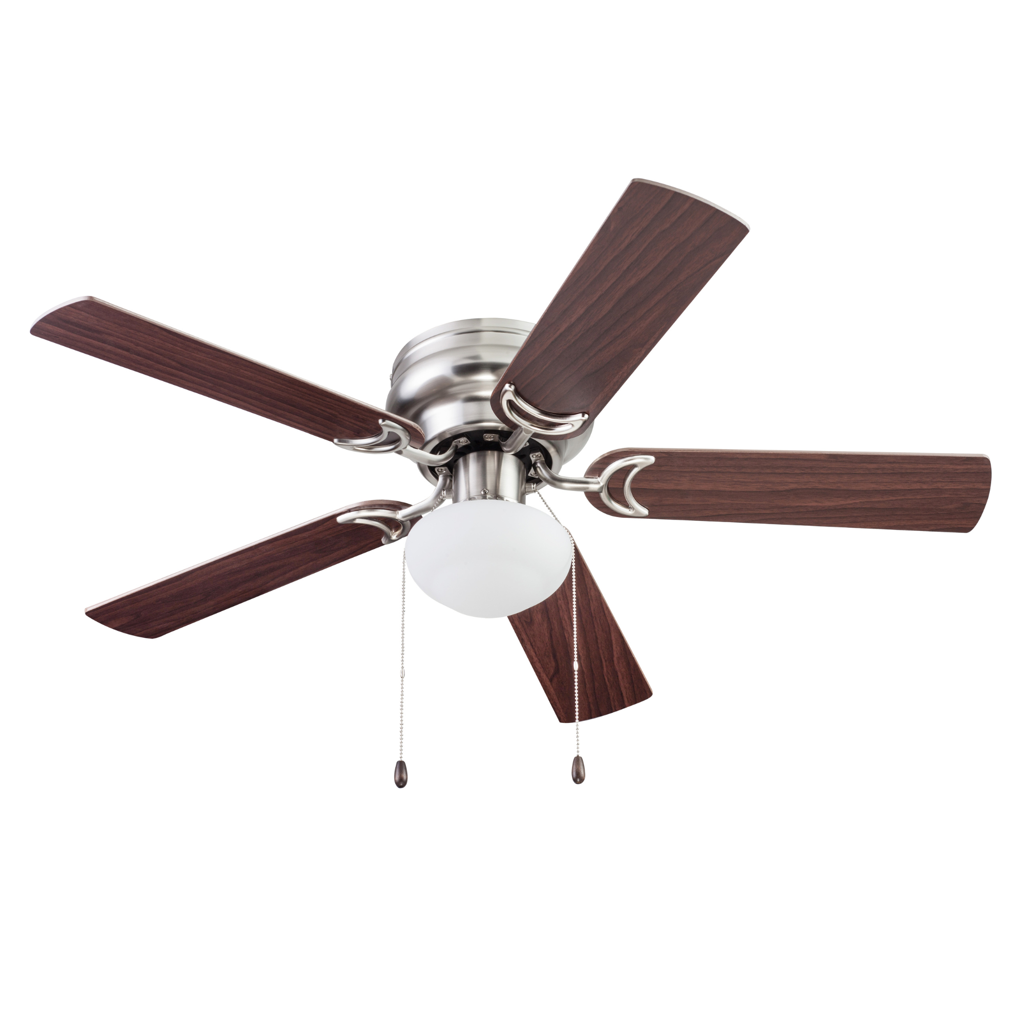 44 Inch Alvina Ceiling Fan with Pull Chain in Satin Nickel Finish - Perfect for Living Room, Bedroom, and Outdoor Spaces