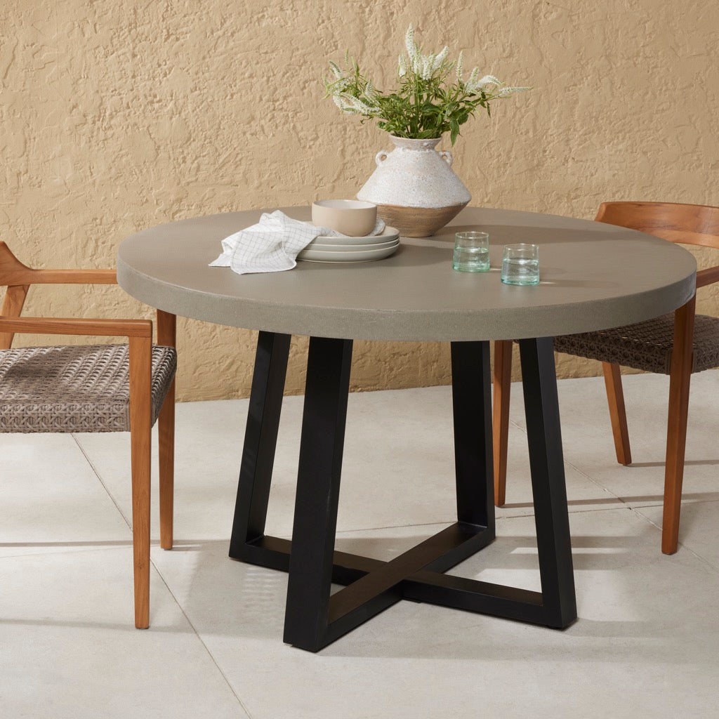 Modern Round Dining Table Set - 48 Inch Grey Wood Kitchen Table for 4-6 People | Perfect for Small Spaces, Breakfast Nook & Cozy Family Meals