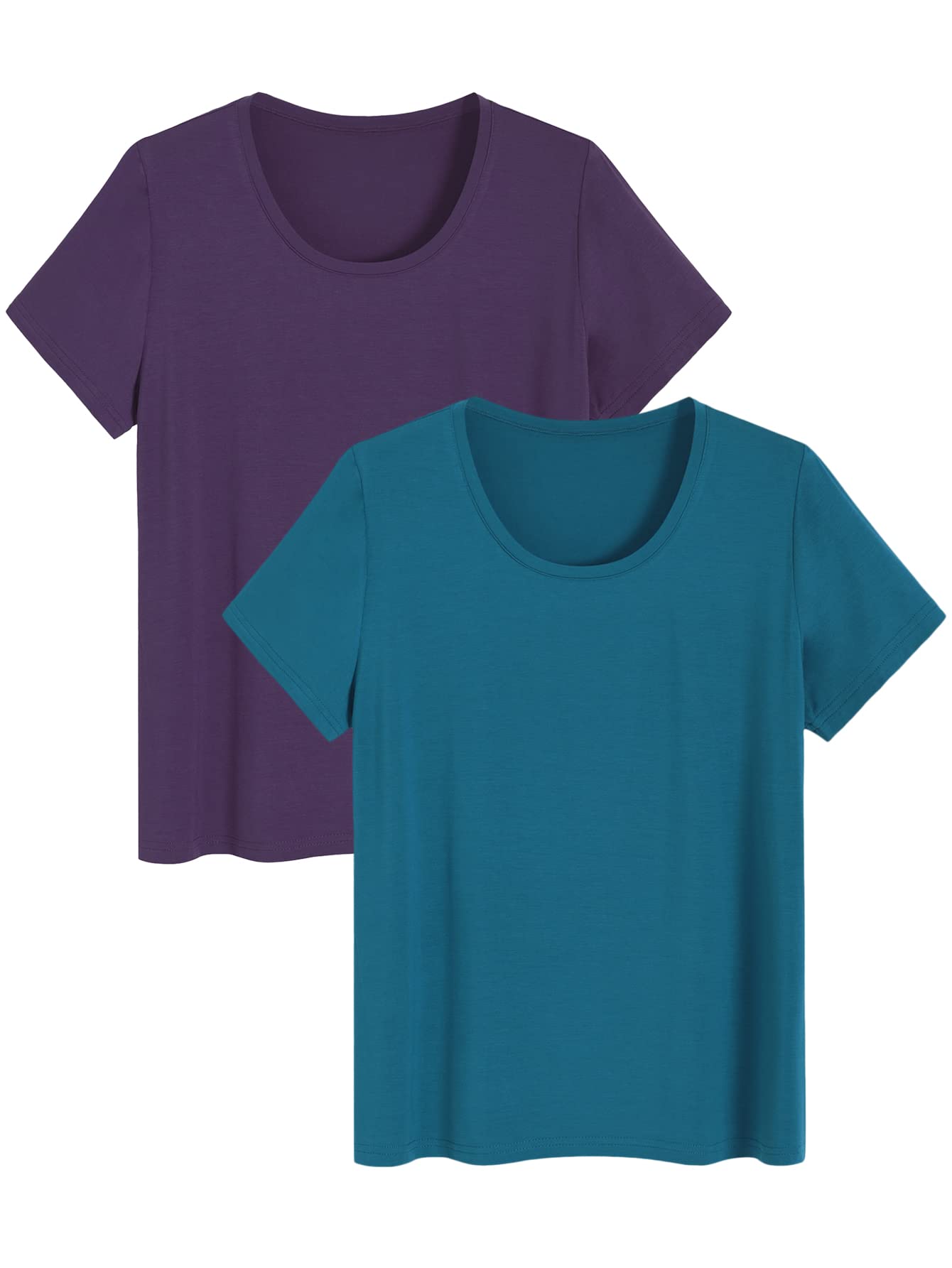 Women's Soft Comfy Pajama Tops Scoop Neck Sleep Tee Shirt - Cozy Lounge Wear for Relaxing at Home, Sleeping & Nighttime Comfort