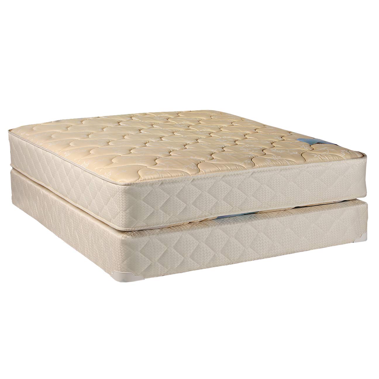 DS USA Chiro Premier 2-Sided Gentle Firm Beige Full Mattress Set with Metal Bed Frame - Orthopedic Memory Foam for Long Lasting Comfort - Perfect for Back Pain Relief & Guest Bedrooms