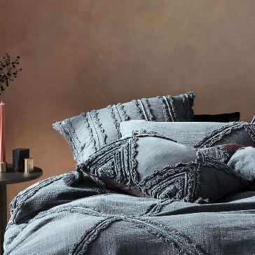 Premium Heather European Pillowcase in Slate Gray by Linen House - Soft Luxury Bedding for Guest Rooms, Master Bedrooms & Home Staging