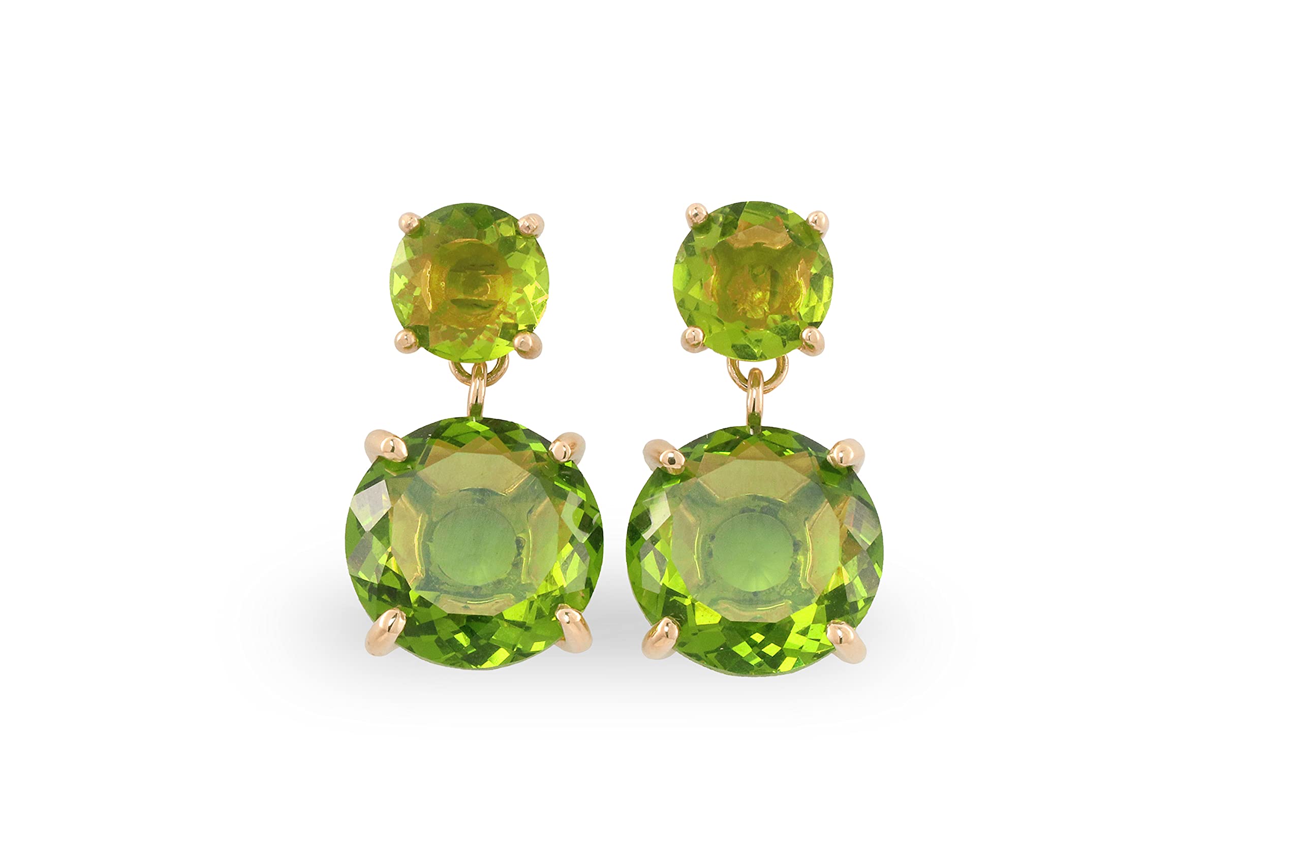 Luxurious Peridot Earrings Sterling Silver - Double Stone Large Dangle Earrings - Handmade Gemstone Jewelry for Women - Perfect for Weddings, August Birthdays & Special Occasions