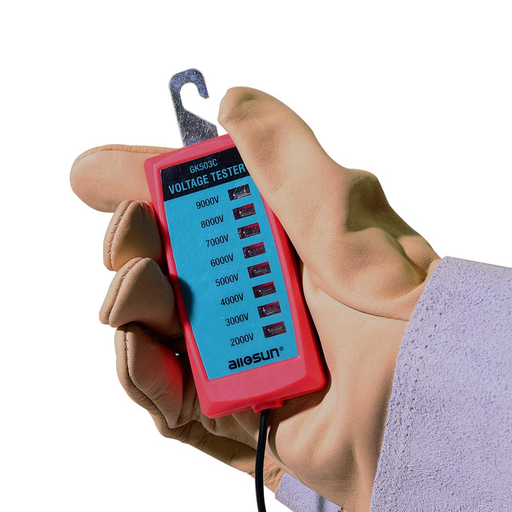 ALLOSUN GK503C Neon Electric Fence Voltage Tester - Up to 9000V Detection, Fault Finder Tool for Electric Fences (Red) - Perfect for Farm, Ranch & Livestock Fence Maintenance