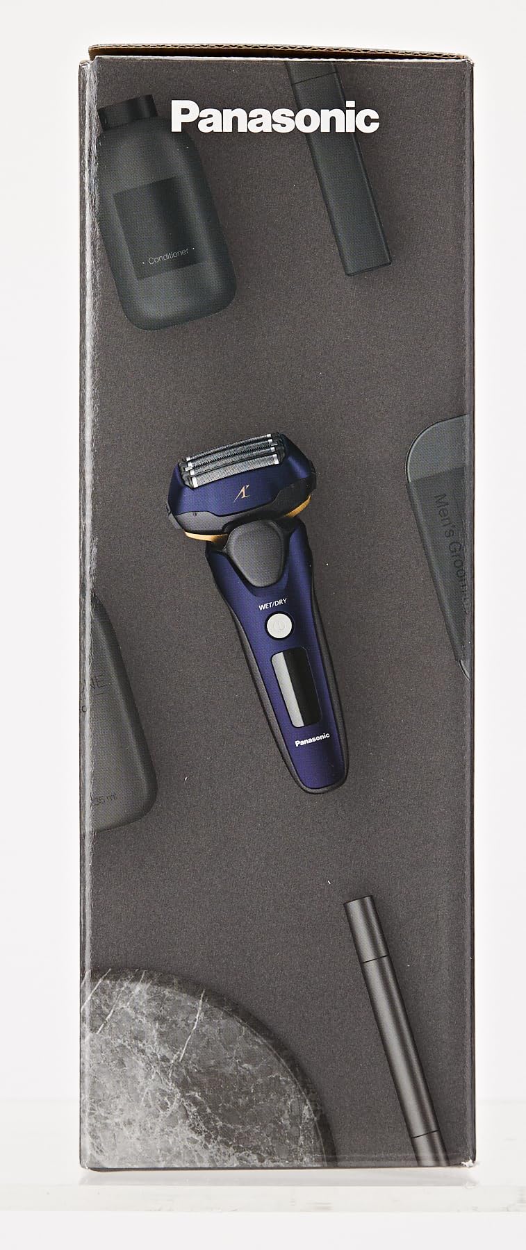 Panasonic ES-LV67-A803 5-Blade Wet & Dry Electric Shaver with Linear Motor & Hair Trimmer - Navy Blue - For Men's Smooth Shaving at Home or Travel