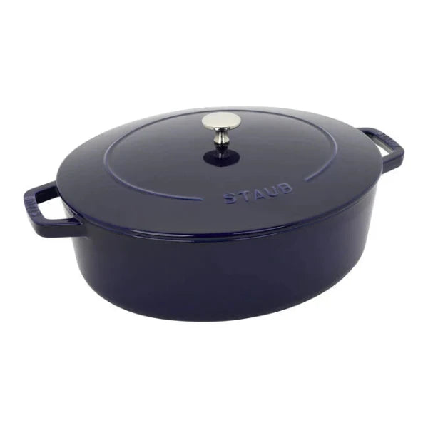 Staub 6.25 Quart Wide Oval Dutch Oven - Enameled Cast Iron Cookware for Braising, Roasting & Baking - Perfect for Soups, Stews & Bread Making