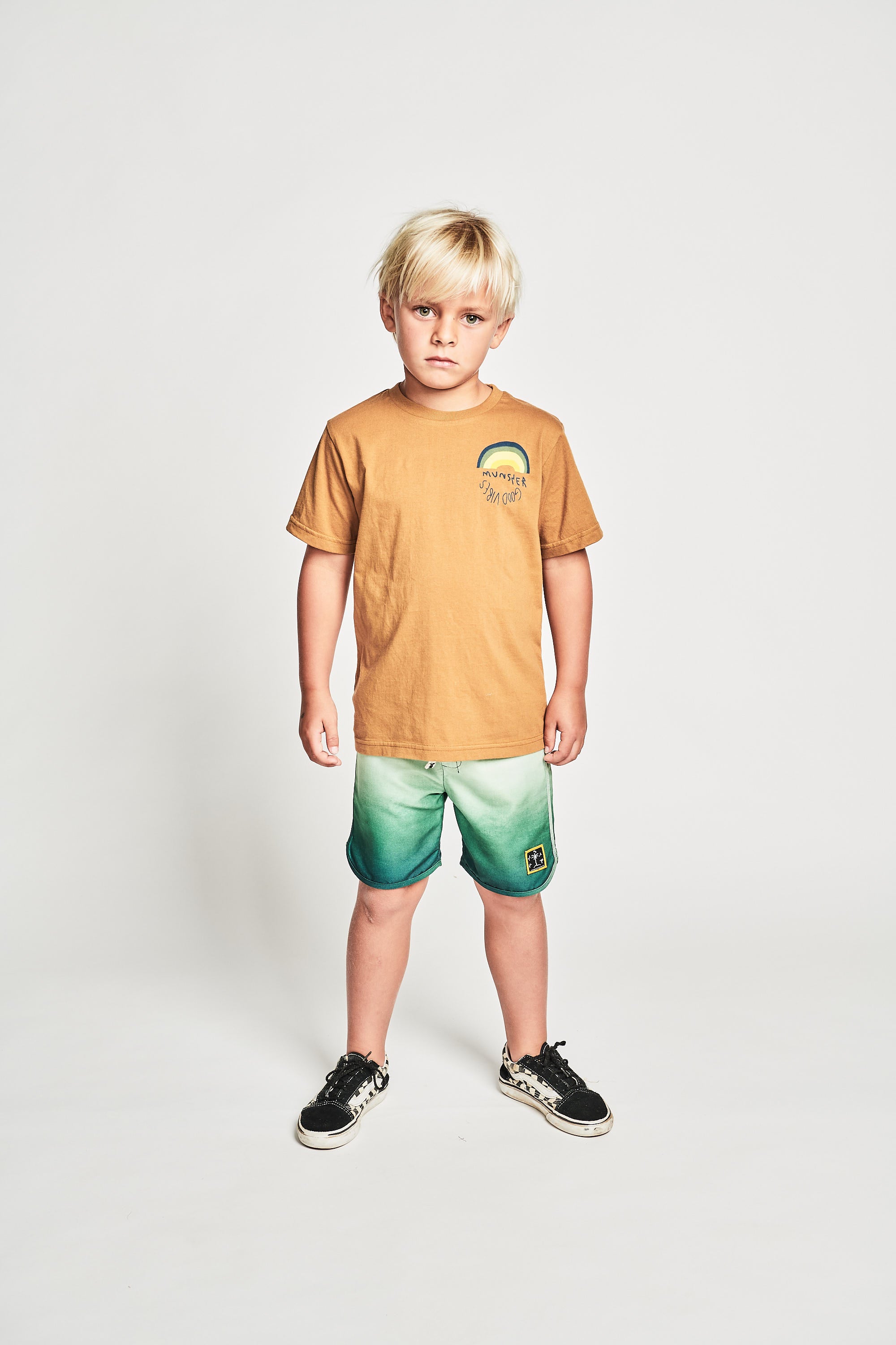 Munster Kids Vibes Tee - Trendy Dijon Yellow Graphic T-Shirt for Boys & Girls | Soft Cotton Comfort Fit | Perfect for School, Playdates & Casual Outings