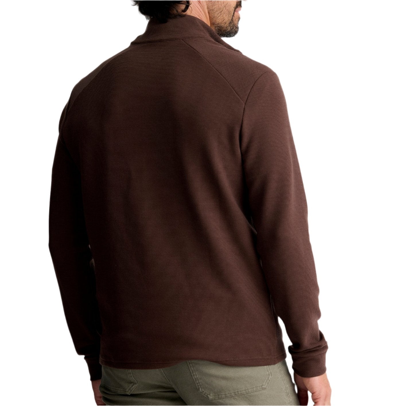 Men's Waffle Quarter Zip Pullover Sweater - Soft Thermal Knit Top for Casual Wear & Outdoor Activities