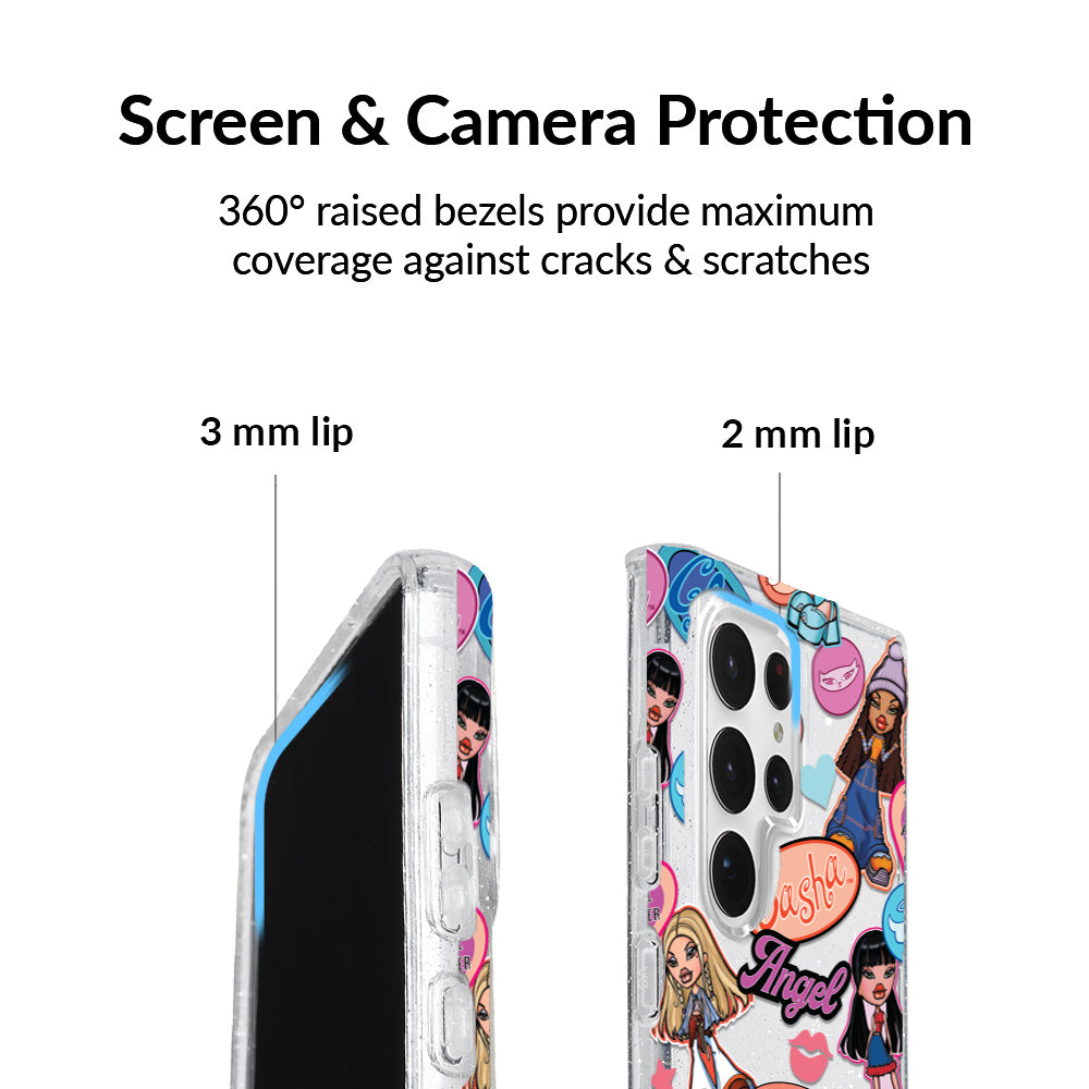 Bratz Glitter Phone Case for Samsung Galaxy - Trendy Protective Cover for Girls, Teens & Bratz Fans | Perfect for School, Parties & Everyday Use