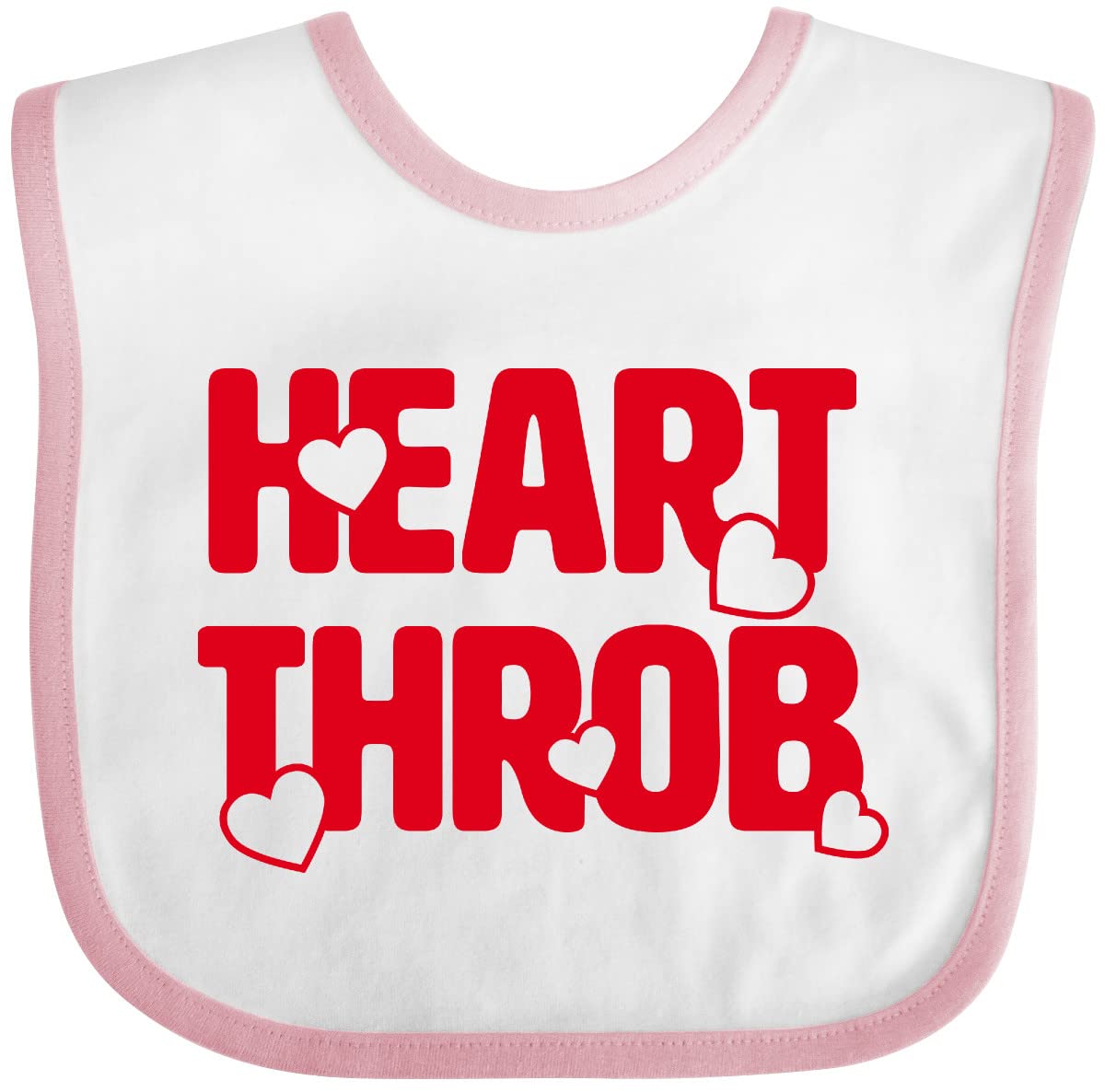 Inktastic Heart Throb (Red) Baby Bib - Soft Cotton Drool Bibs for Infants & Toddlers - Perfect for Feeding Time, Teething, and Everyday Use