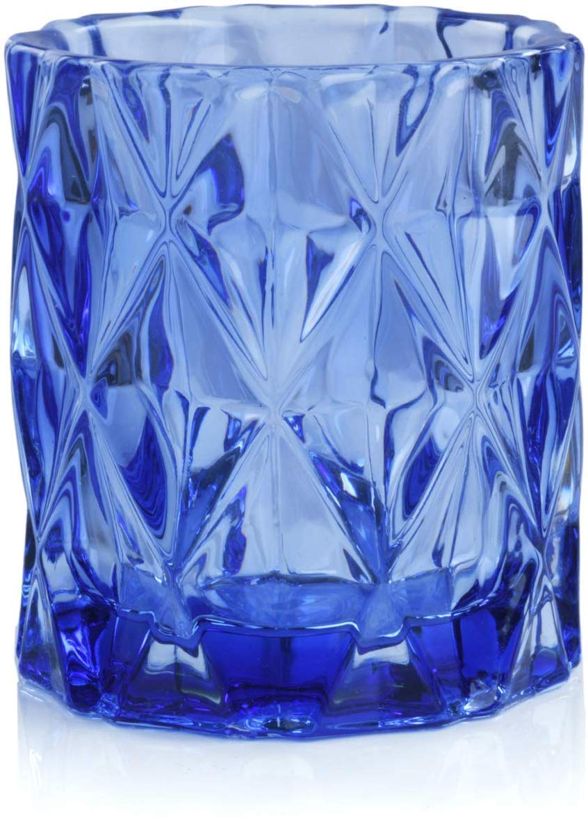 IMPULSE! Sunset Votive Candle Holders - Small Cobalt Glass Bud Vase for Home Decor, Wedding Centerpieces & Romantic Ambiance