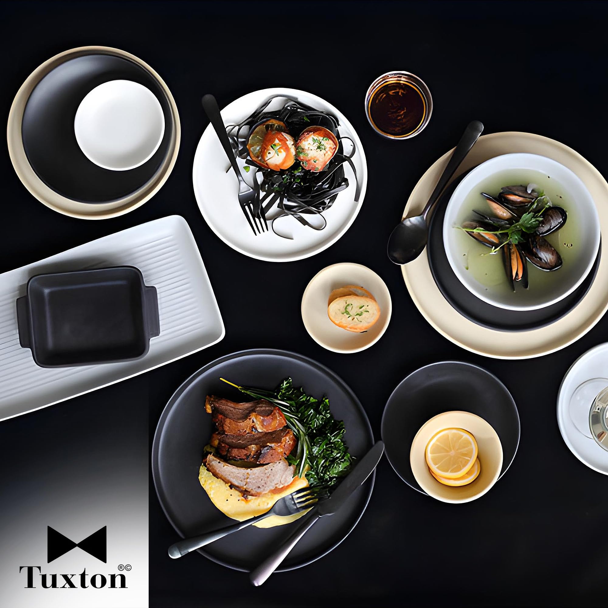 Tuxton Zion Matte Gray 10-1/4-Inch Coupe Plates (Set of 12) - Scratch & Chip Resistant, Lead & Cadmium Free, Dishwasher/Microwave/Oven Safe - Perfect for Restaurants, Catering & Elegant Dinner Parties