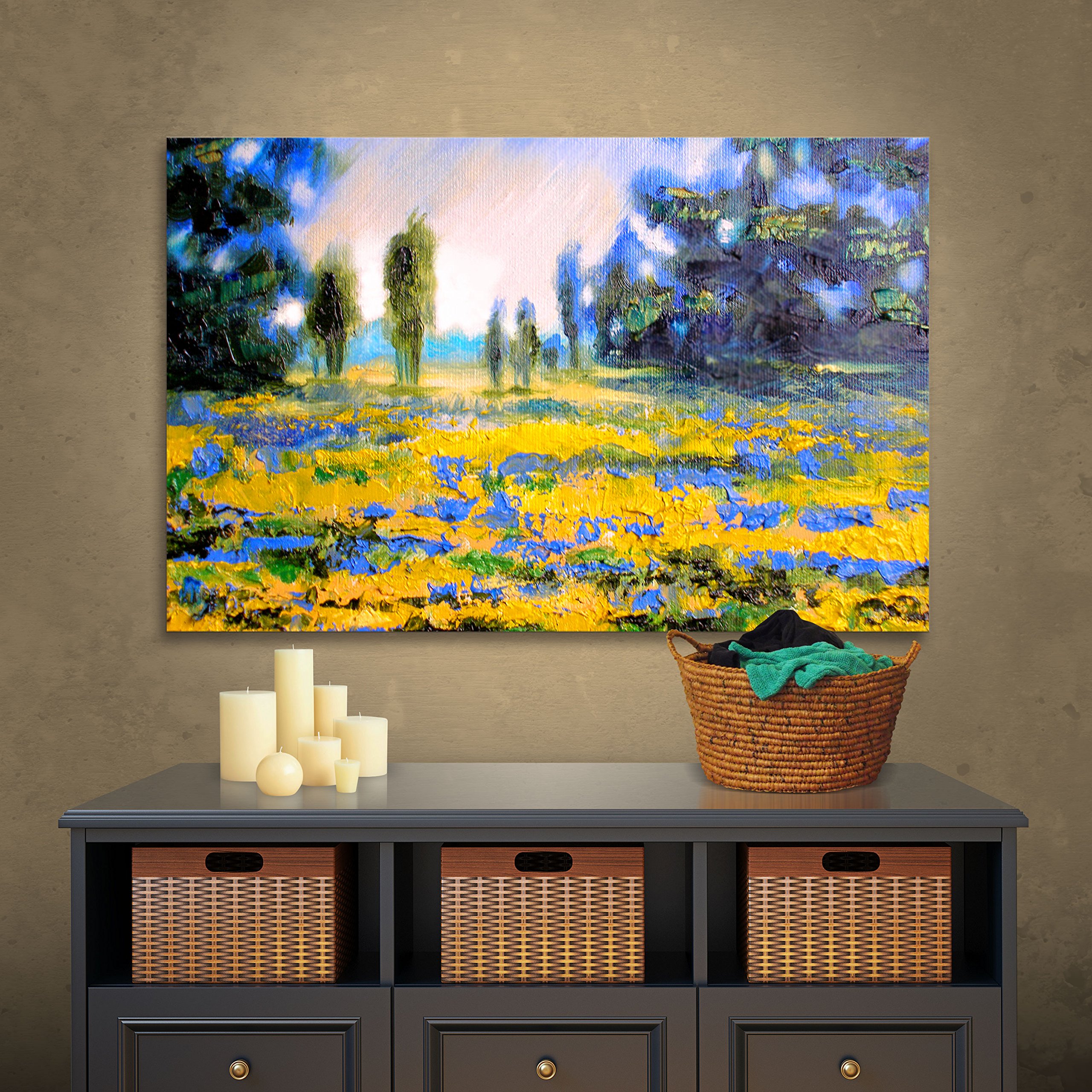 36x48 Inch 'Sea of Butter' Gallery Wrapped Canvas Wall Art by Susi Franco - Modern Home Decor for Living Room, Bedroom & Office
