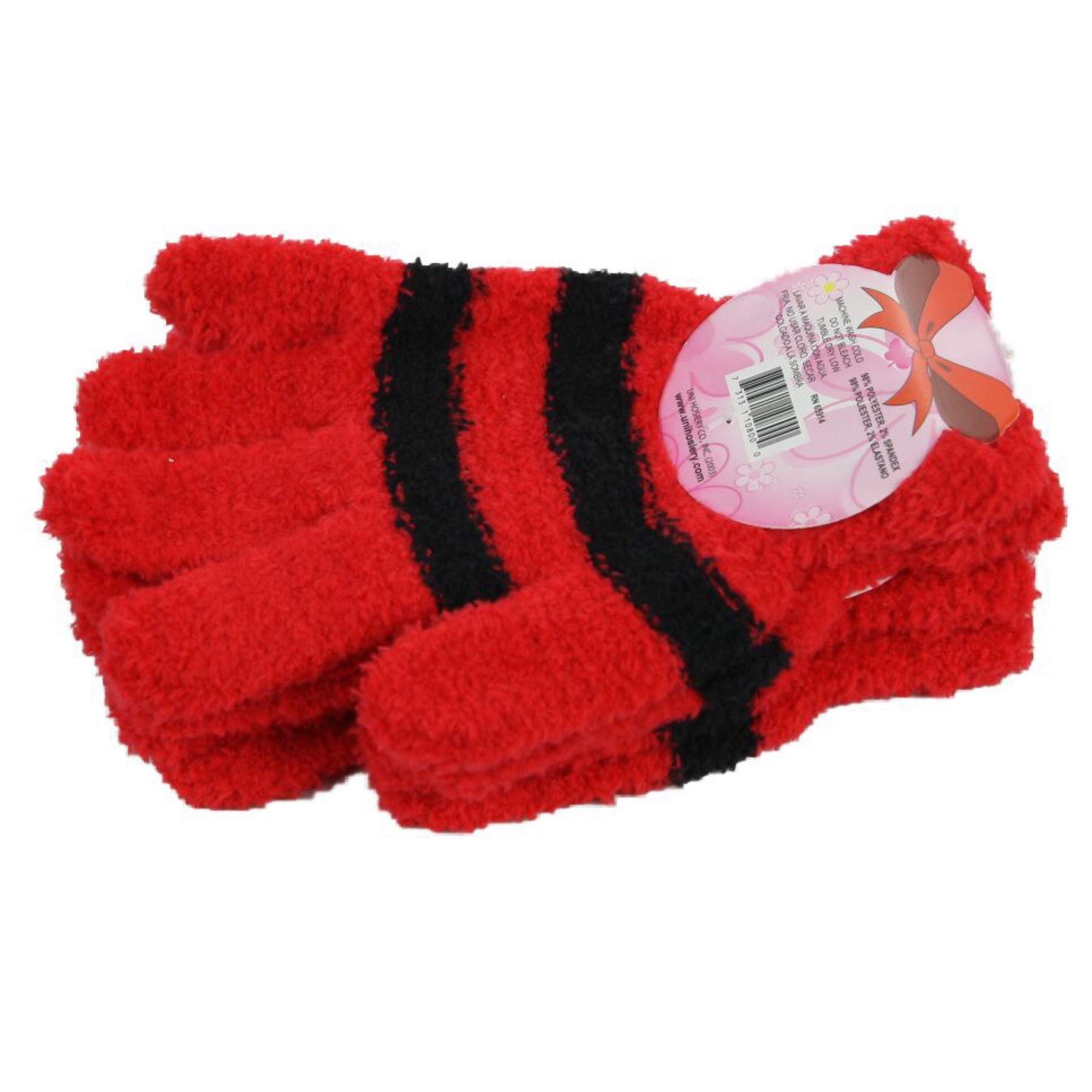 Women's Fuzzy Warm Winter Knit Gloves - Magic Thermal Puffy Stripe Fashion Mittens for Cold Weather | One Size Fits Most | Perfect for Snowboarding, Skiing & Outdoor Activities