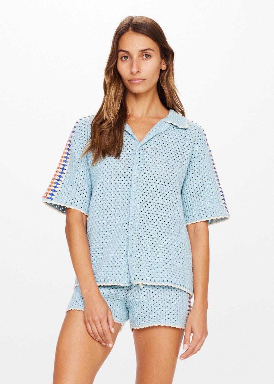 Castillo Crochet Lovett Shirt - Stylish Boho Women's Top for Summer Outfits & Beach Vacations
