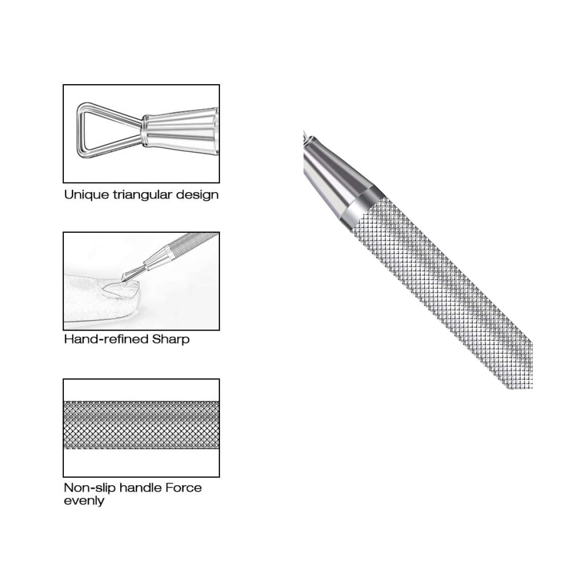 Premium Stainless Steel Nail Clippers & Manicure Tools Set - Triangle Nail Weave, Polish Remover Scraper & Gel Polish Remover for Professional Salon & Home Nail Care