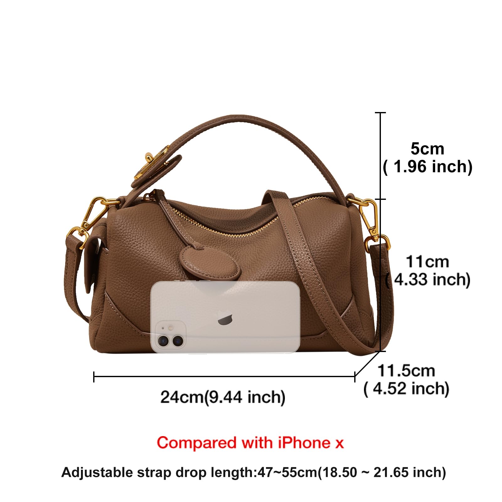 Genuine Leather Handbags for Women - Fashion Top Handle & Crossbody Purse with Adjustable Strap - Perfect for Work, Travel & Everyday Use