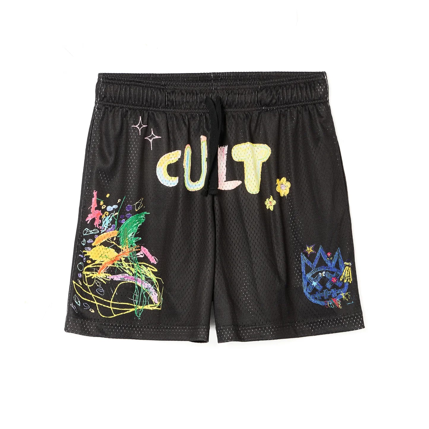 Hand Drawn Mesh Shorts for Men - Unique Artistic Design, Breathable & Comfortable - Perfect for Summer, Beach, Gym & Streetwear Fashion