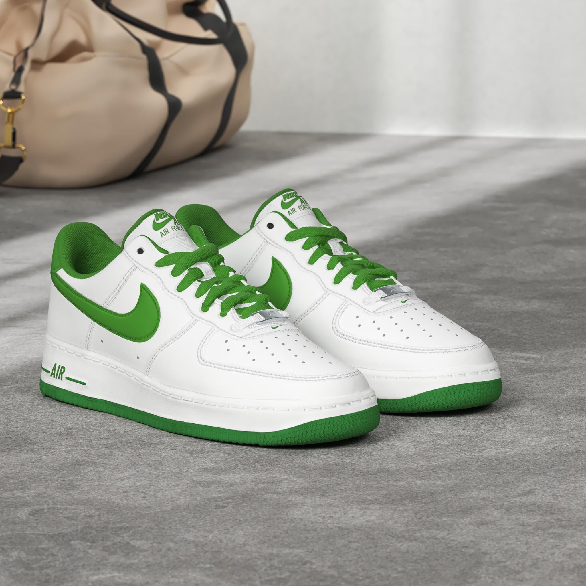 Nike Men's Retro Sneakers in White, Chlorophyll Green & Candy Apple - Size 13.5 AU | Classic Athletic Shoes for Running, Gym & Casual Wear