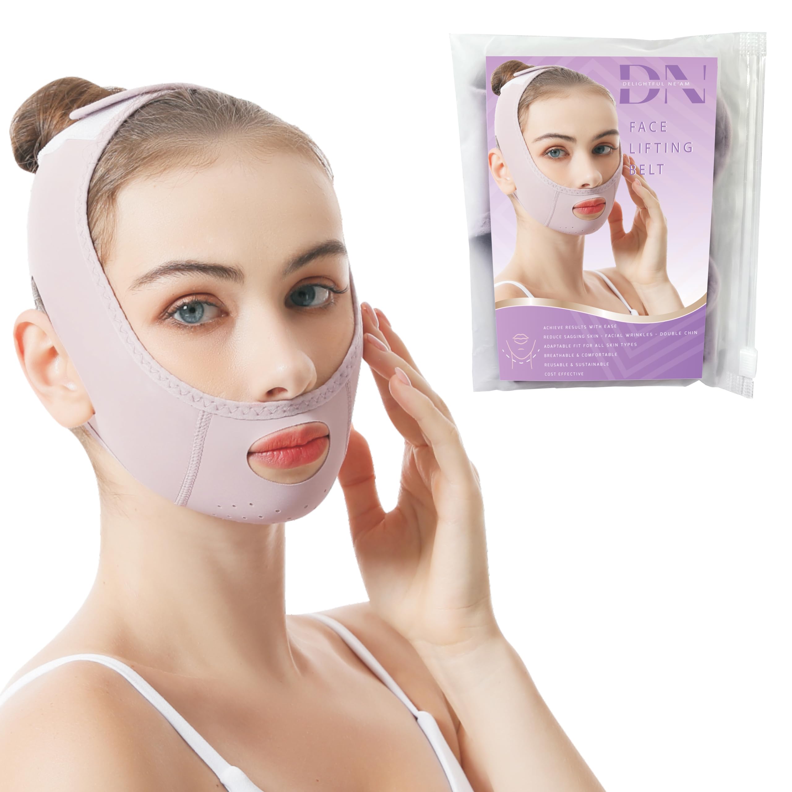 V Line Lifting Mask for Double Chin Reduction | Face Slimming Strap & Chin Lifting Band | Anti-Aging Facial Contour Enhancer | Perfect for Daily Use, Yoga, and Skincare Routine