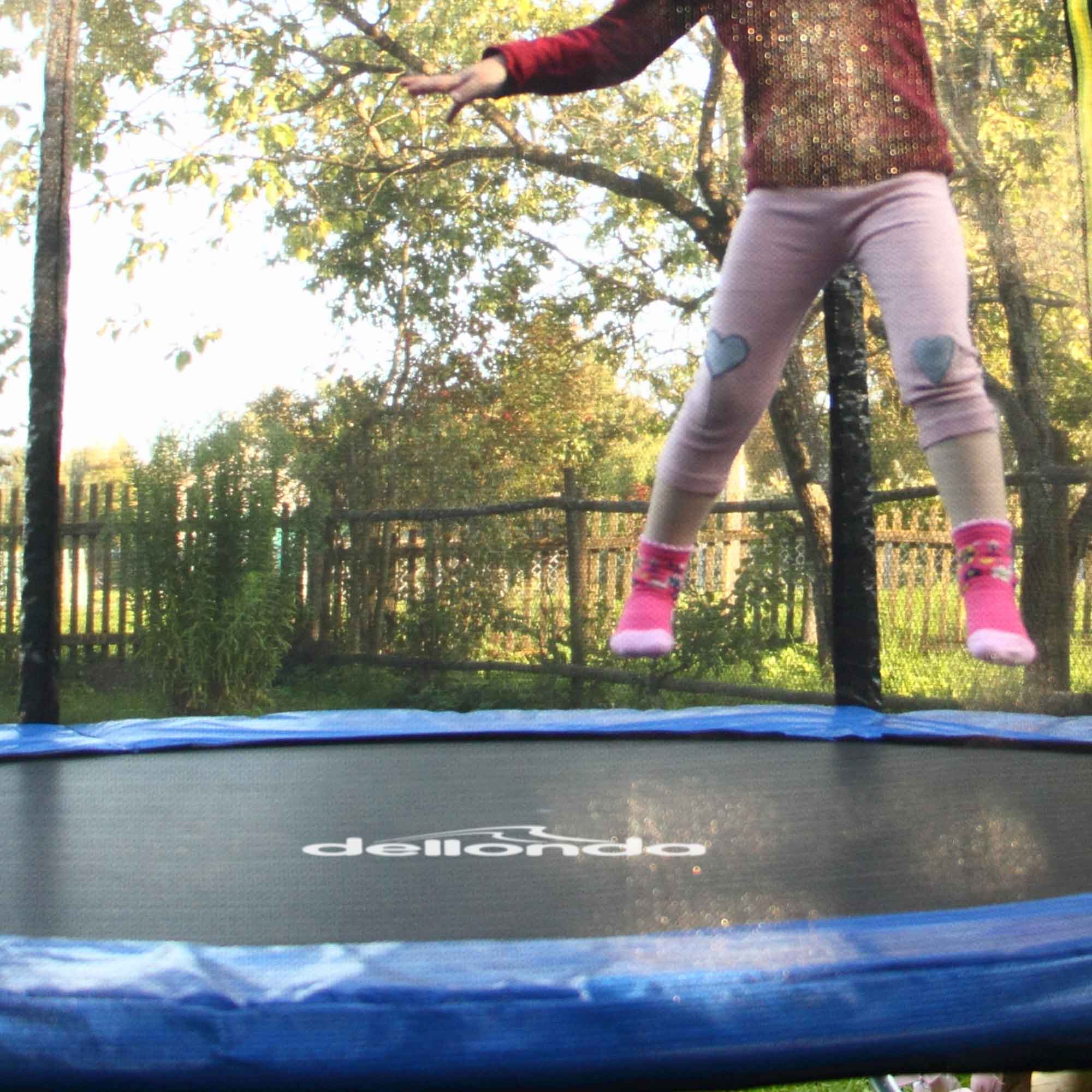 8ft Heavy Duty Outdoor Trampoline with Safety Enclosure Net - Kids Trampoline for Backyard, Garden & Playground | Durable Jumping Mat & Spring Pad (Model DL67)