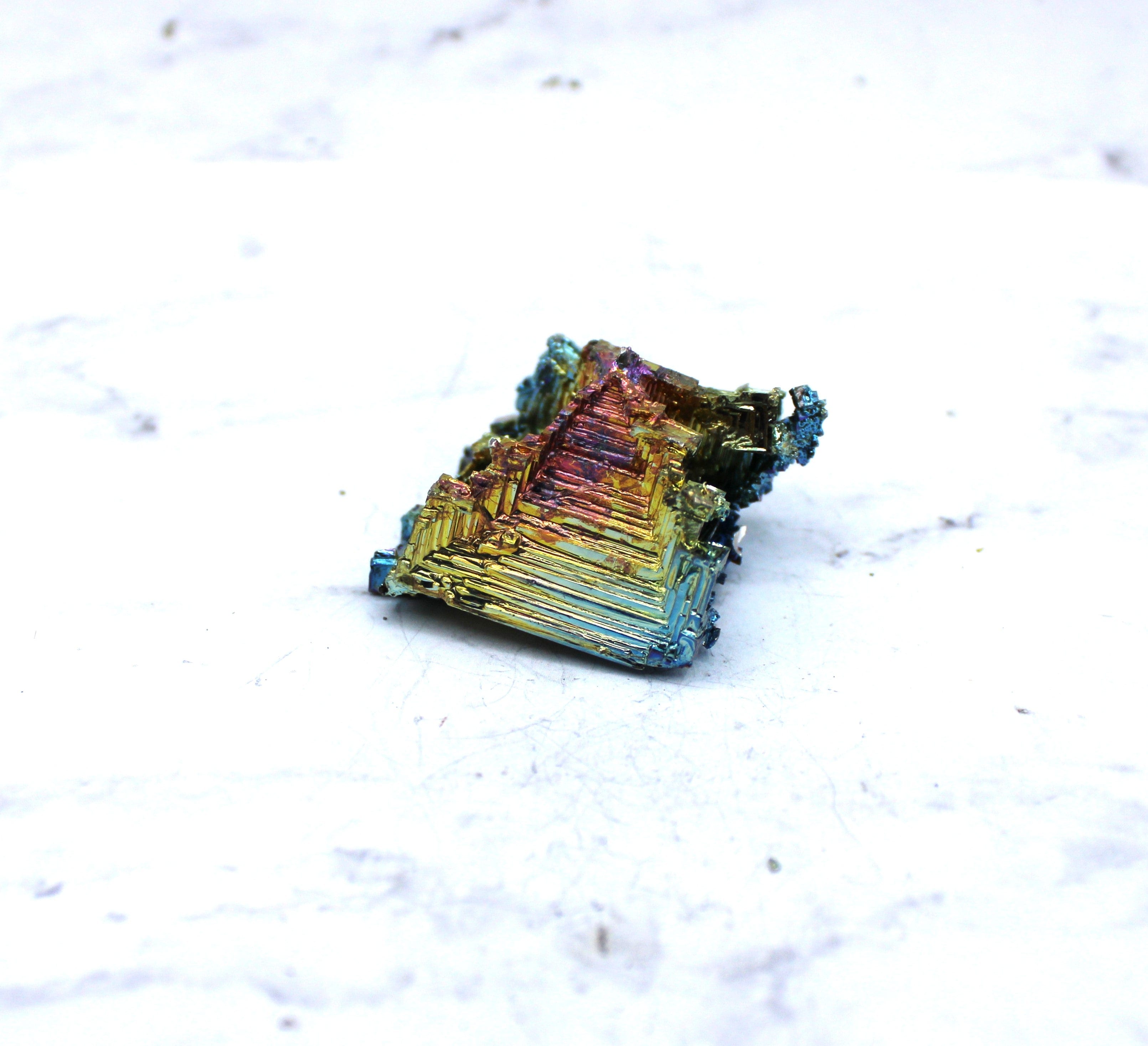 Natural Bismuth Crystal Specimen - Unique Rainbow Metallic Mineral for Collectors, Science & Home Decor | Perfect for Geology Enthusiasts & Gift Giving
