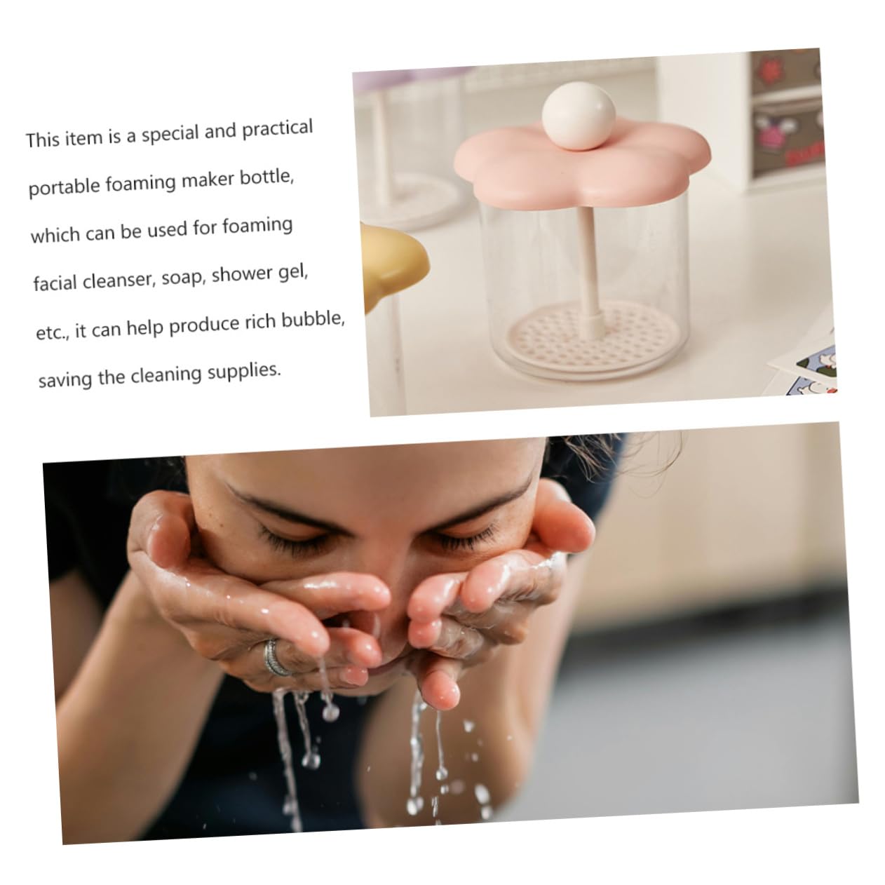Healeved Bubble Face Wash & Cleansing Balm - Foaming Facial Cleanser with Moisturizing Cream, Sponge Dispenser & Bubble Maker for Deep Skin Cleansing | Perfect for Daily Skincare Routine & Spa-Like Experience at Home